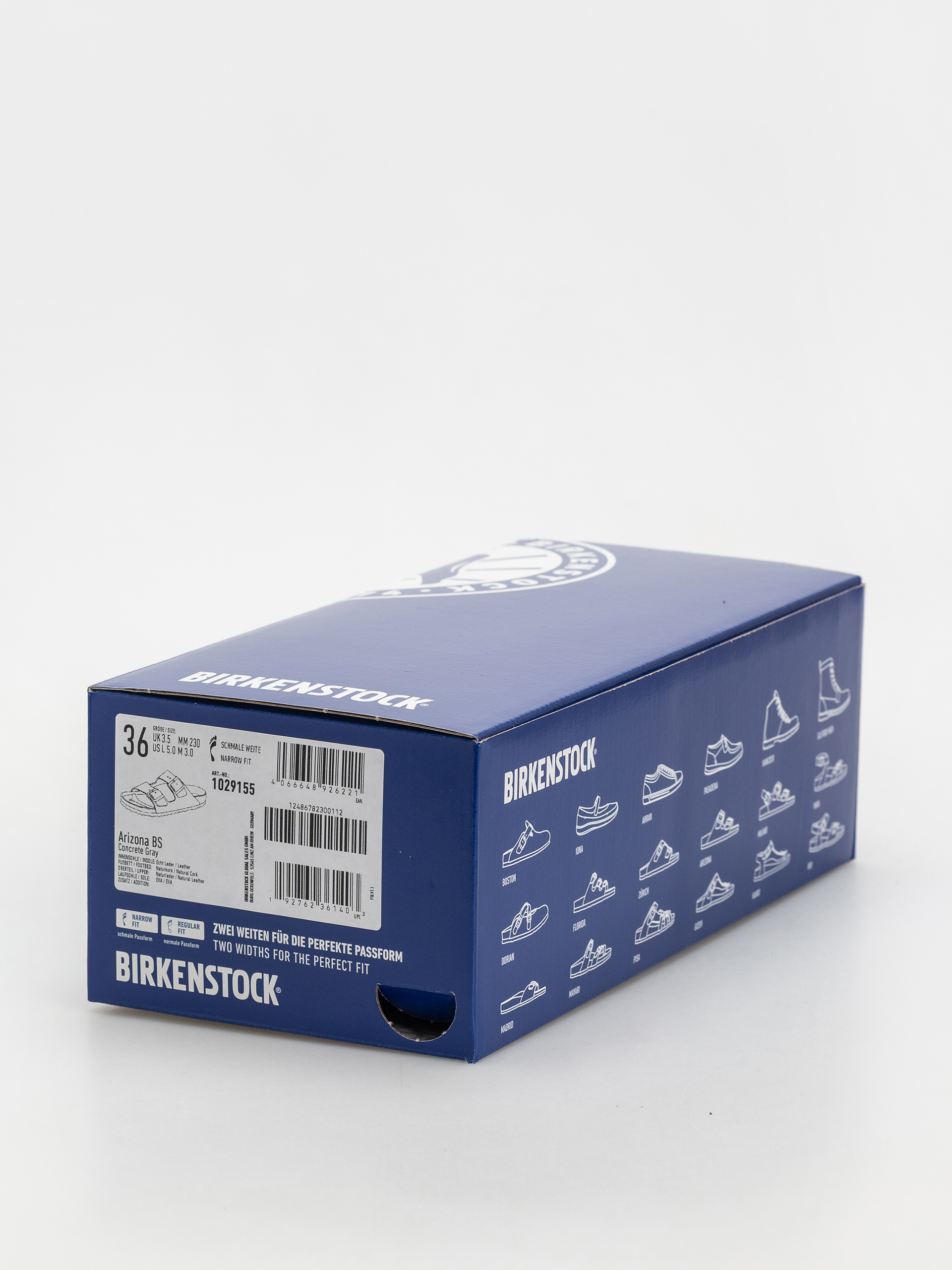 Šľapky Birkenstock Arizona Natural Leather Narrow Wmn (concrete gray)