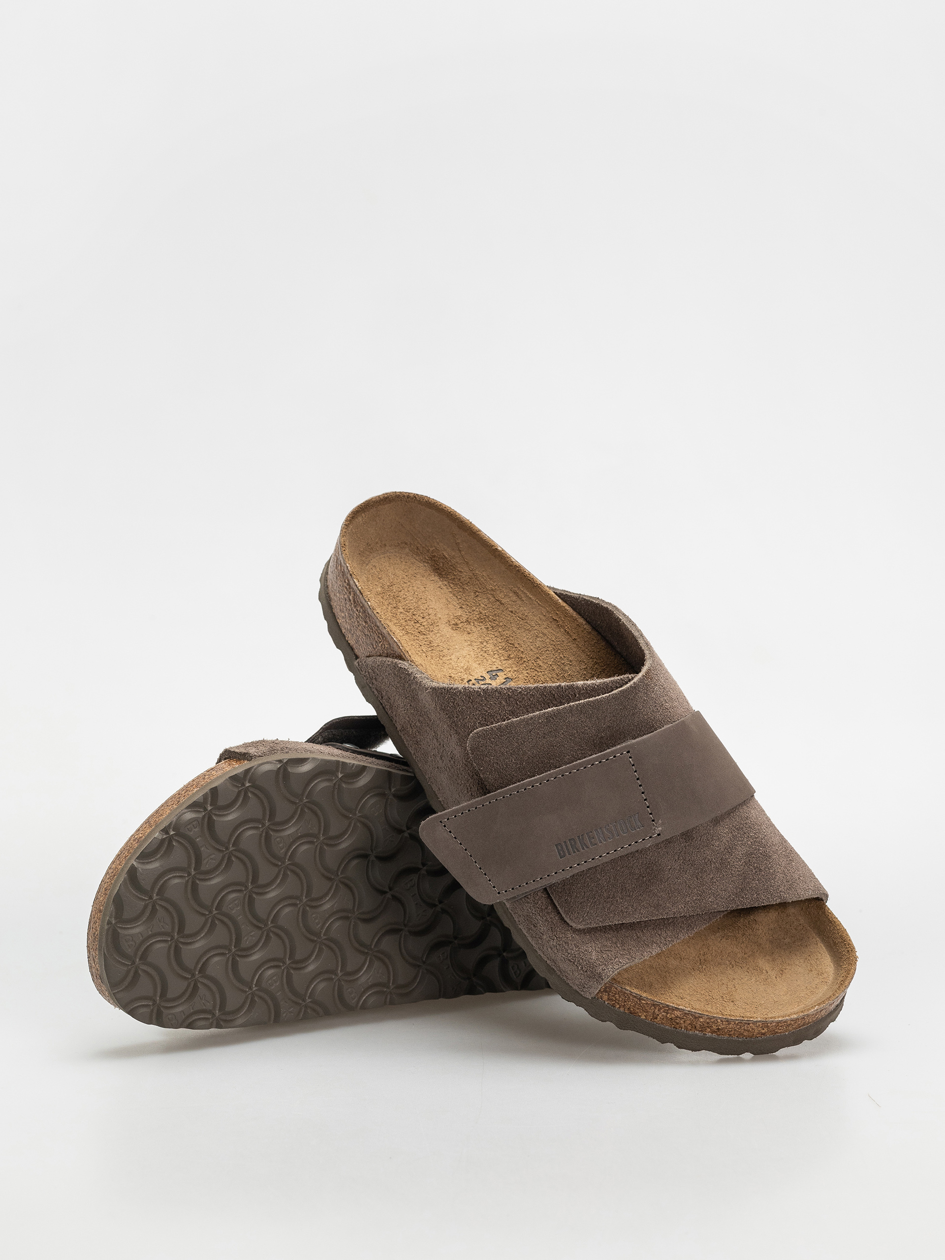 Šľapky Birkenstock Kyoto Nubuck Suede Leather Regular (concrete gray)