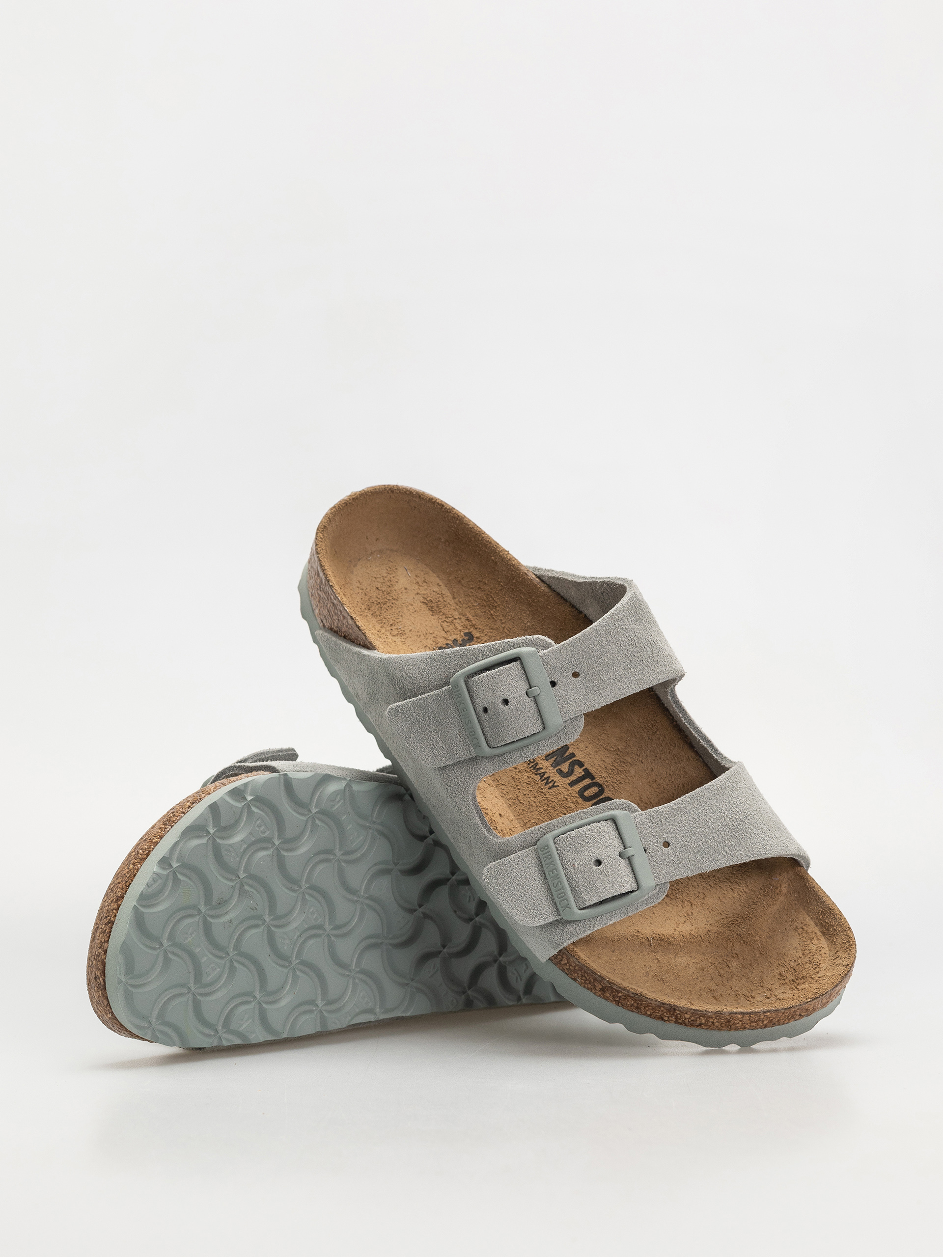 Šľapky Birkenstock Arizona Suede Leather Narrow Wmn (pure sage)
