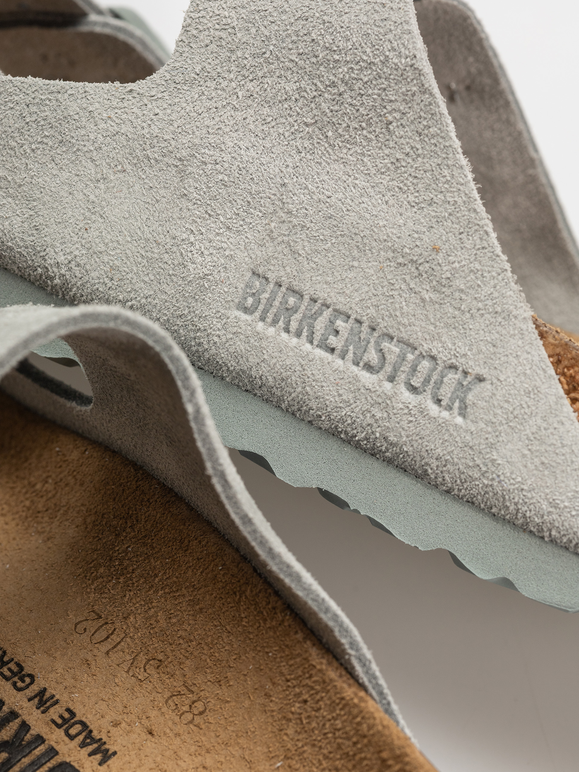 Šľapky Birkenstock Arizona Suede Leather Narrow Wmn (pure sage)