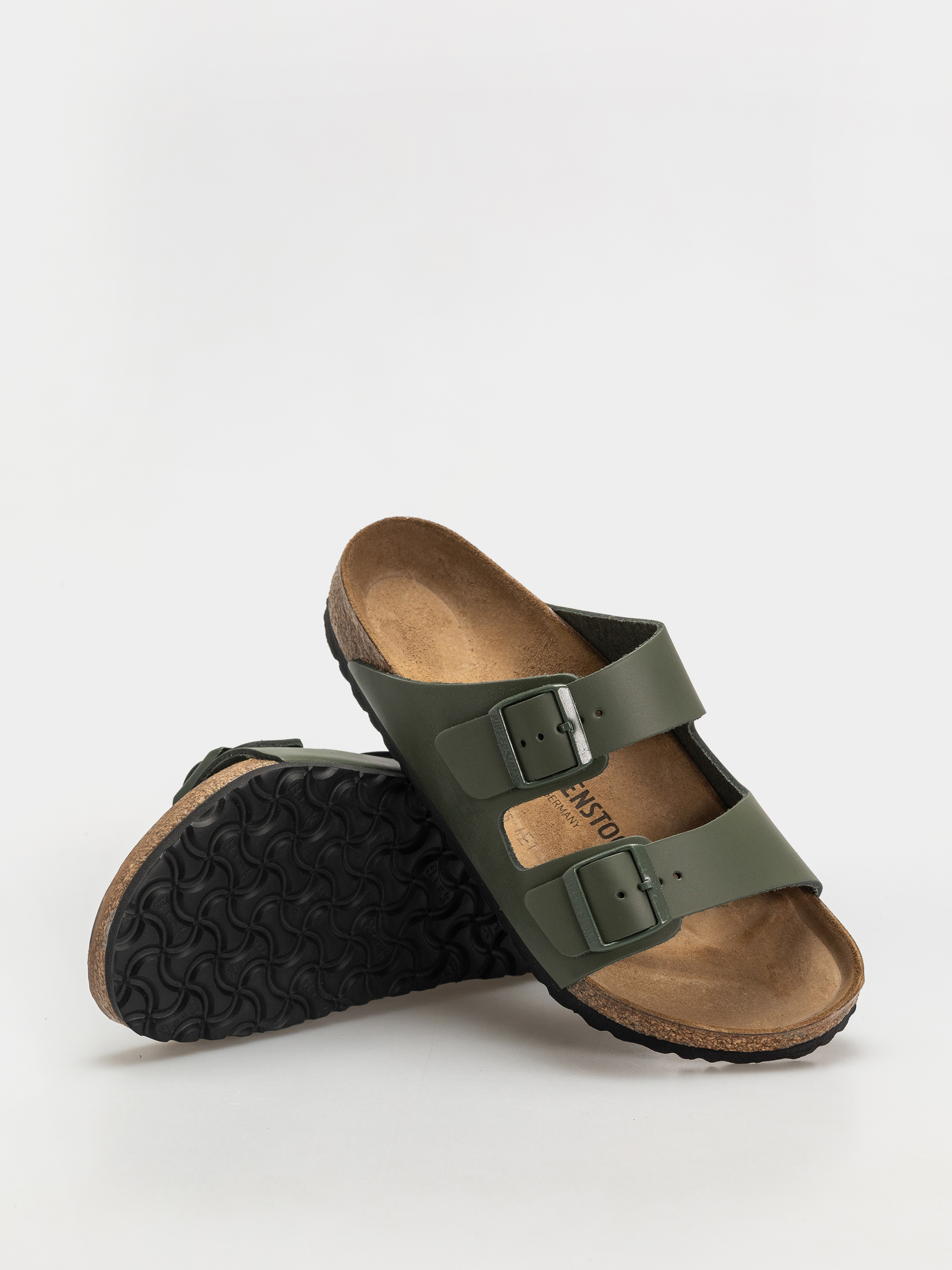 Šľapky Birkenstock Arizona Natural Leather Regular (thyme)
