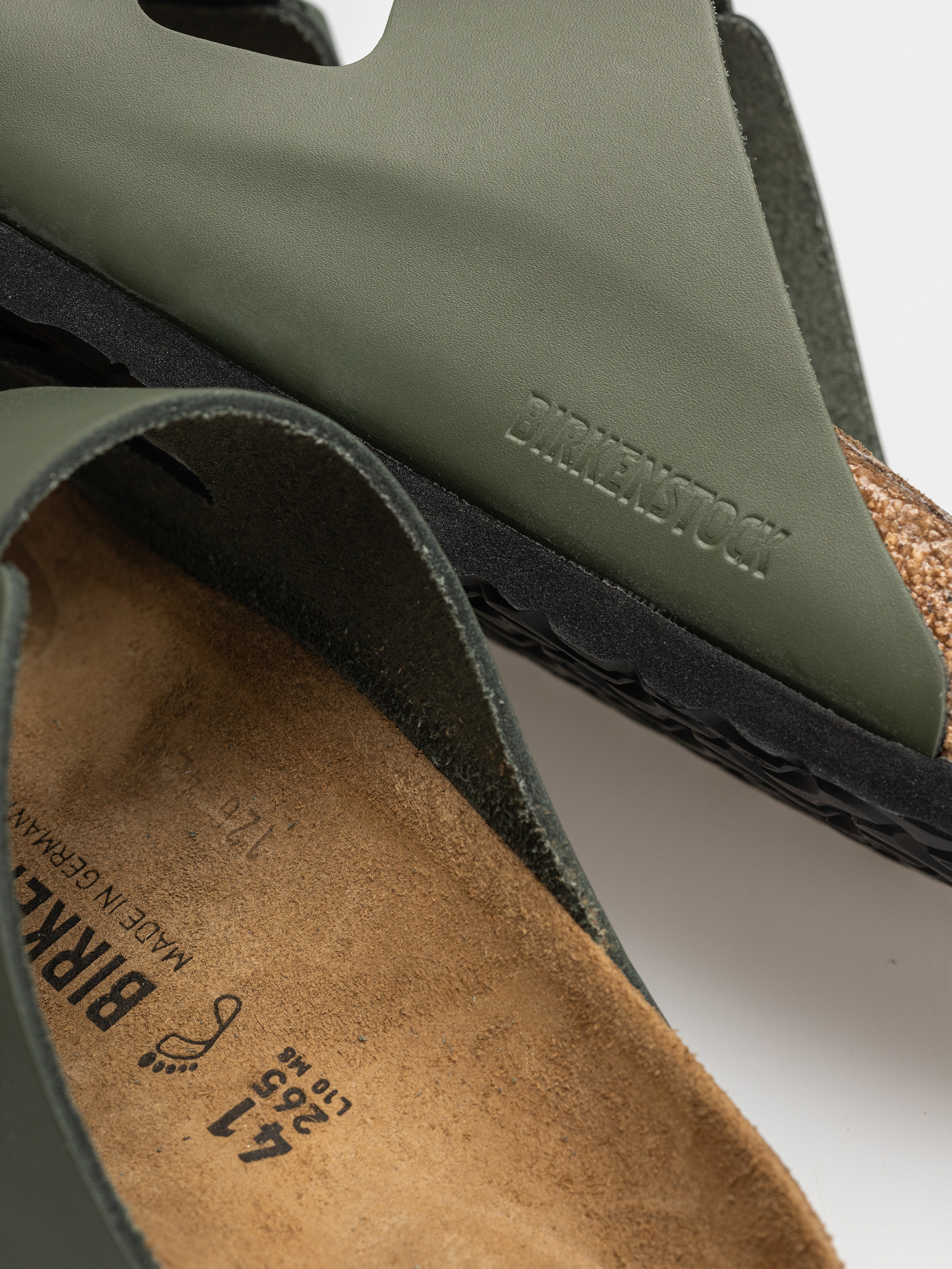 Šľapky Birkenstock Arizona Natural Leather Regular (thyme)