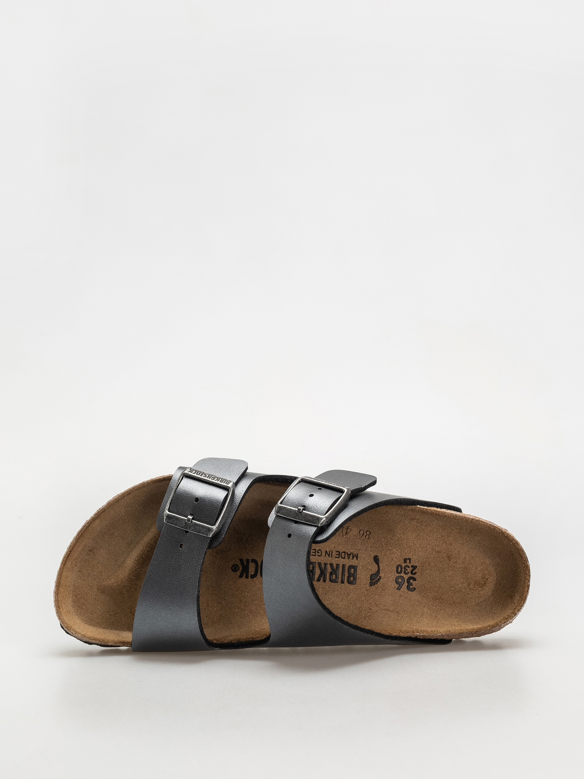 Šľapky Birkenstock Arizona Birko Flor Metallic Narrow Wmn (metallic black)