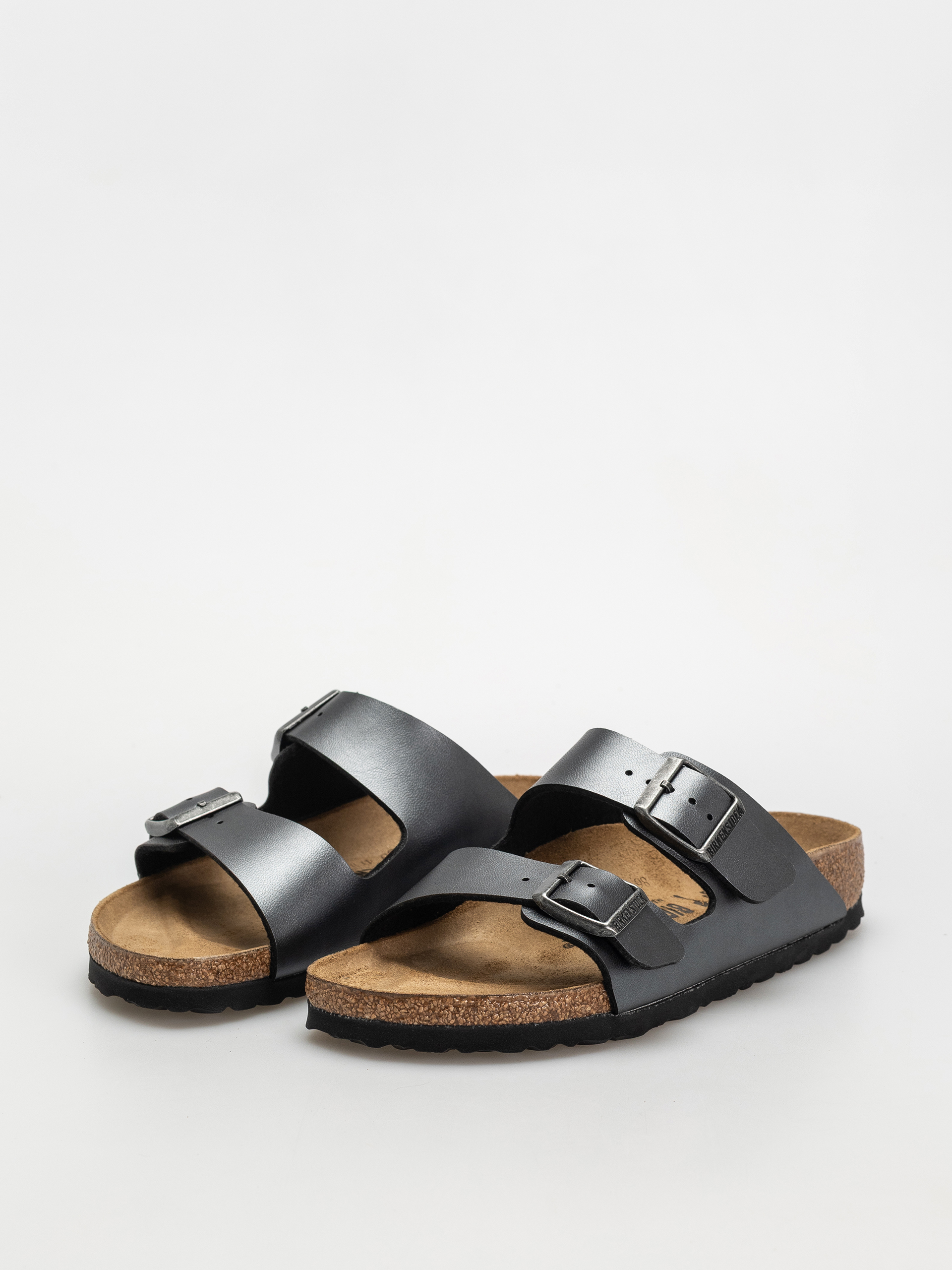 Šľapky Birkenstock Arizona Birko Flor Metallic Narrow Wmn (metallic black)
