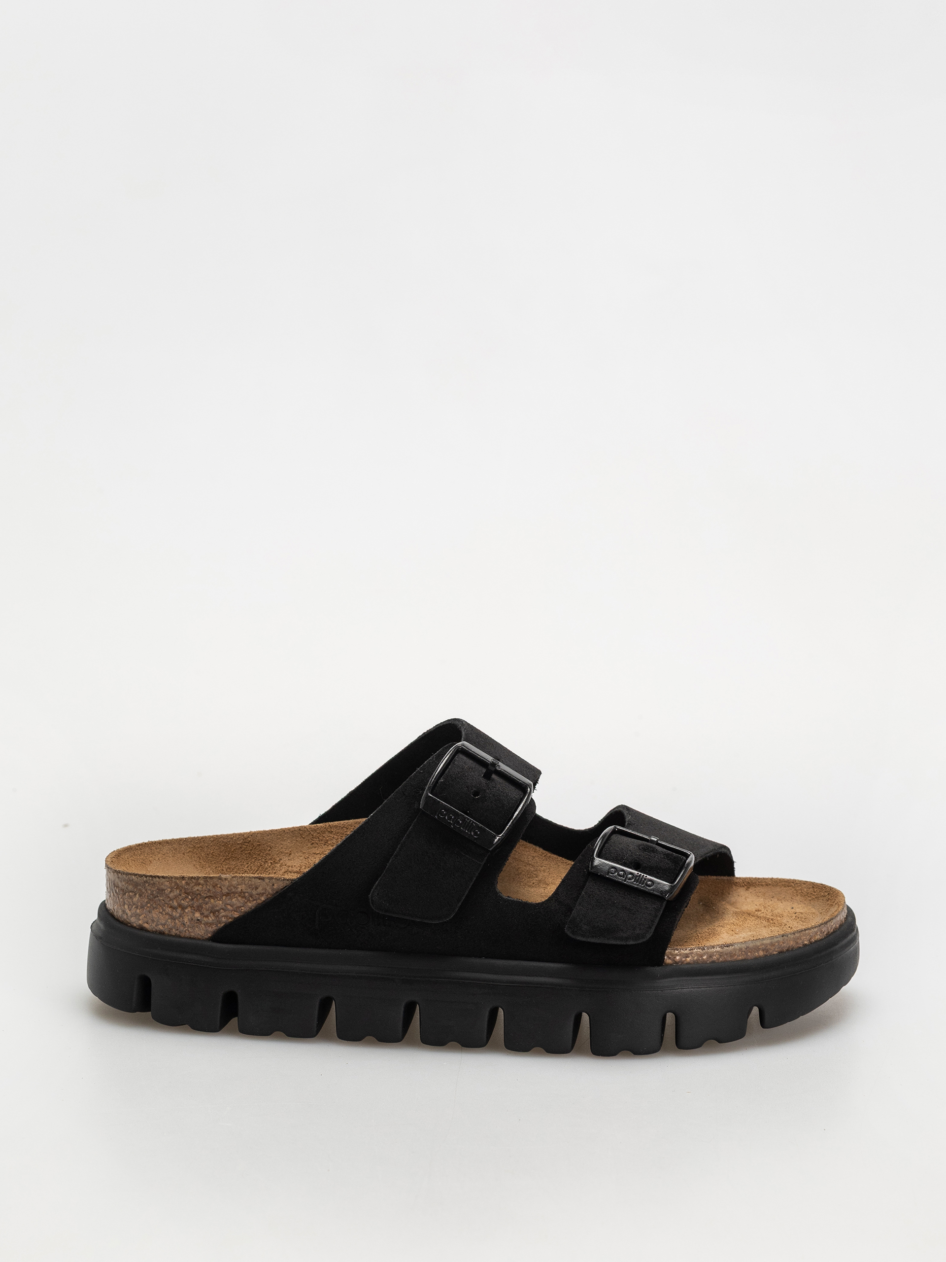 u0160u013eapky Birkenstock Arizona Chunky Suede Narrow Wmn (black/black)