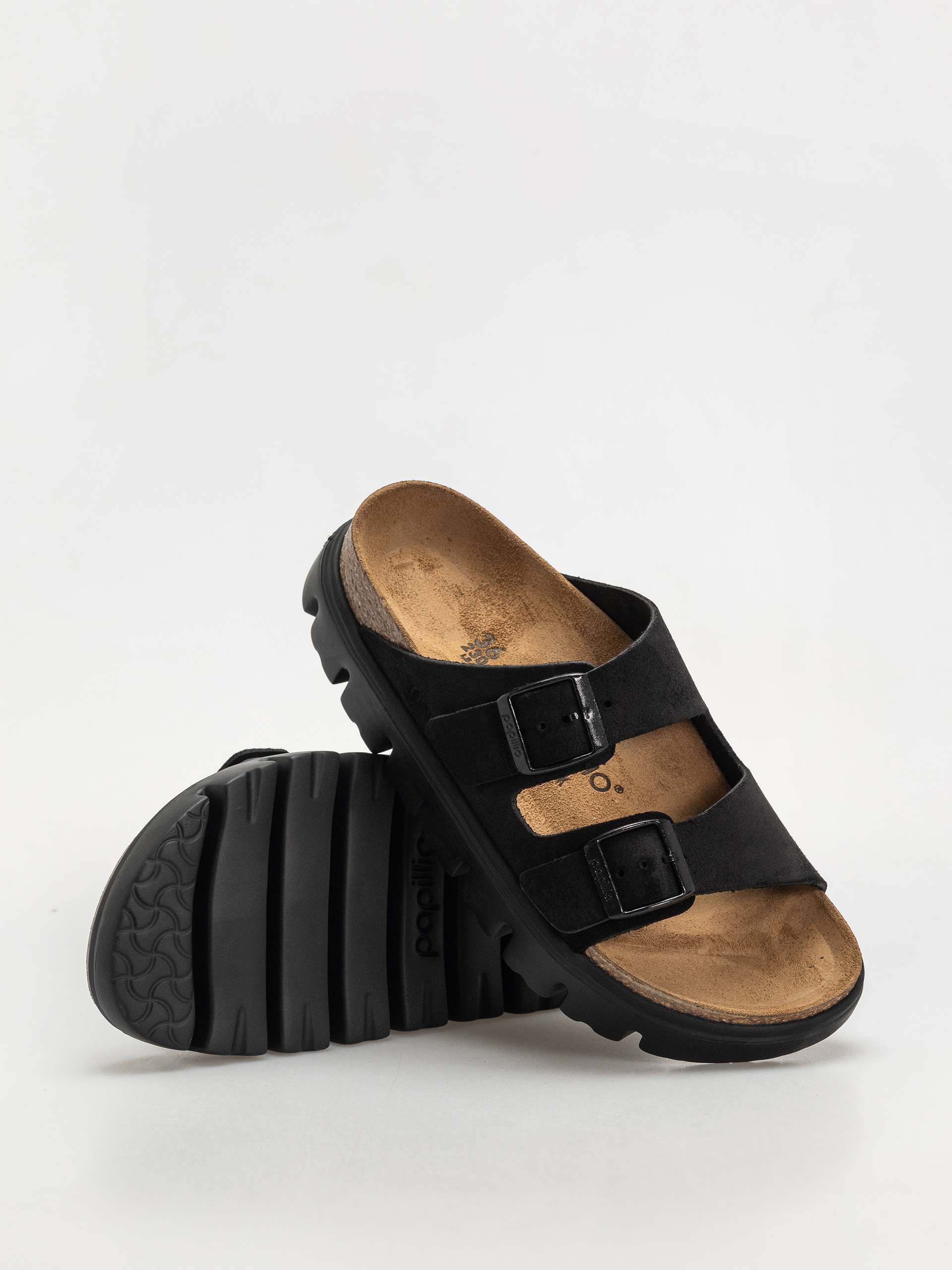 Šľapky Birkenstock Arizona Chunky Suede Narrow Wmn (black/black)