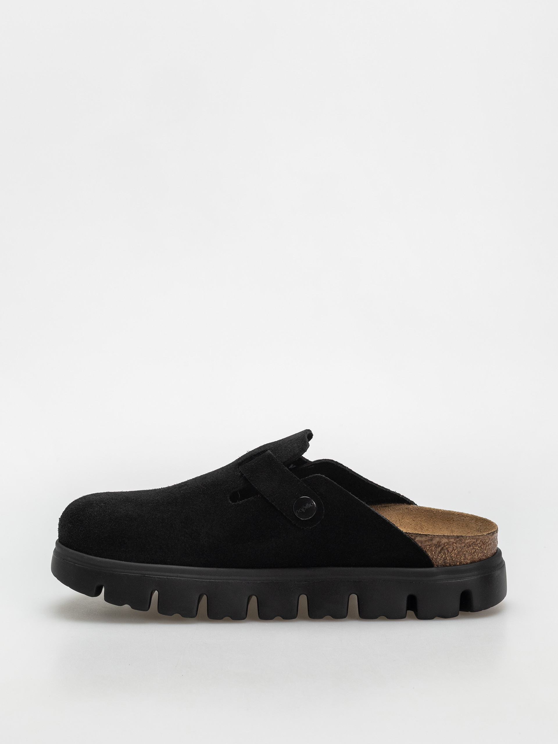 Šľapky Birkenstock Boston Chunky Suede Narrow Wmn (black/black)