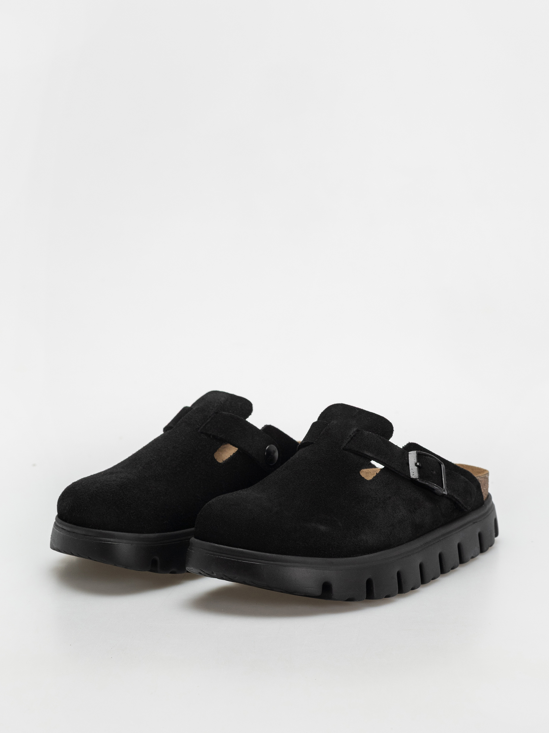 Šľapky Birkenstock Boston Chunky Suede Narrow Wmn (black/black)