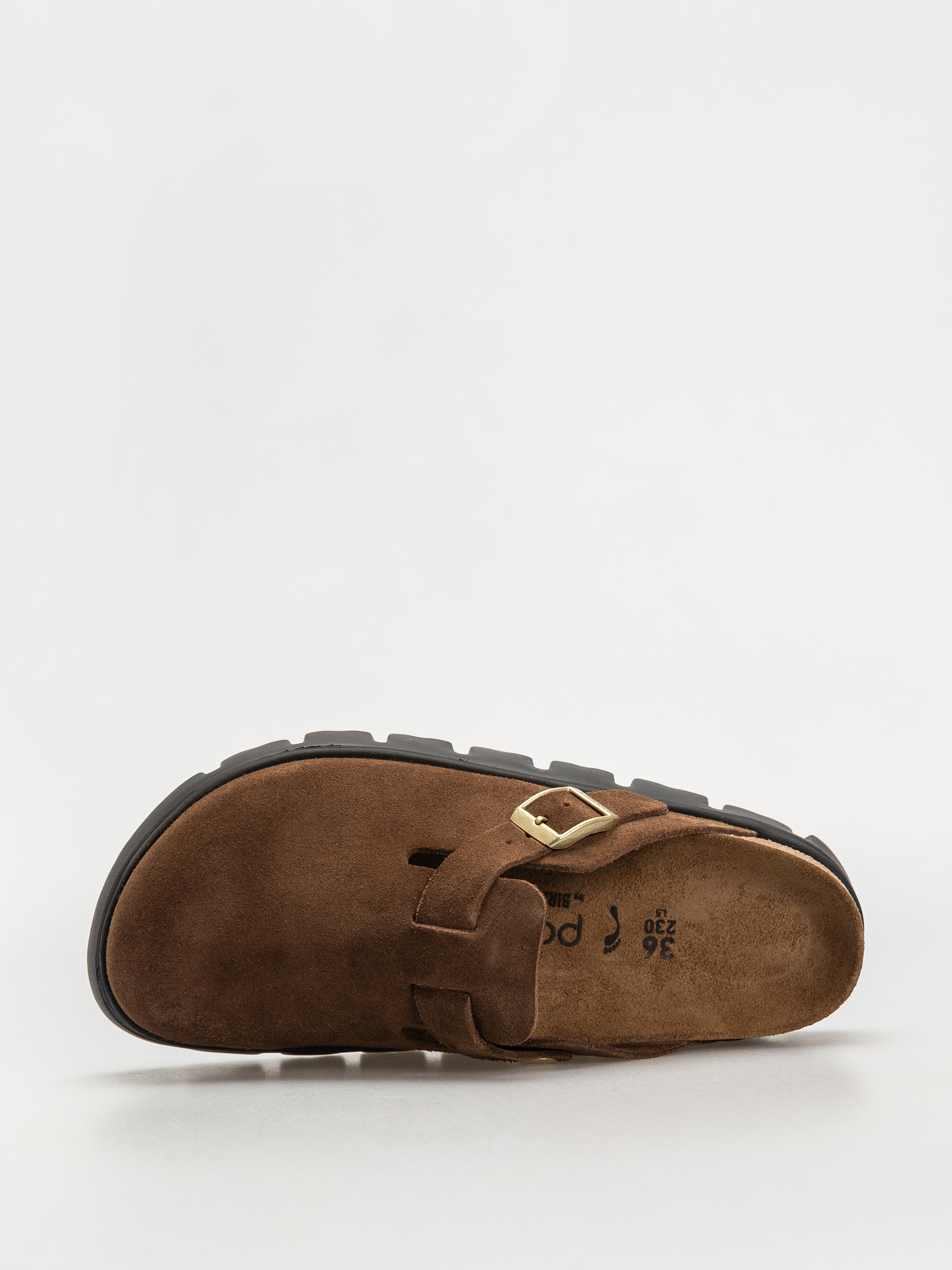 Šľapky Birkenstock Boston Chunky Suede Narrow Wmn (dark tea/black)
