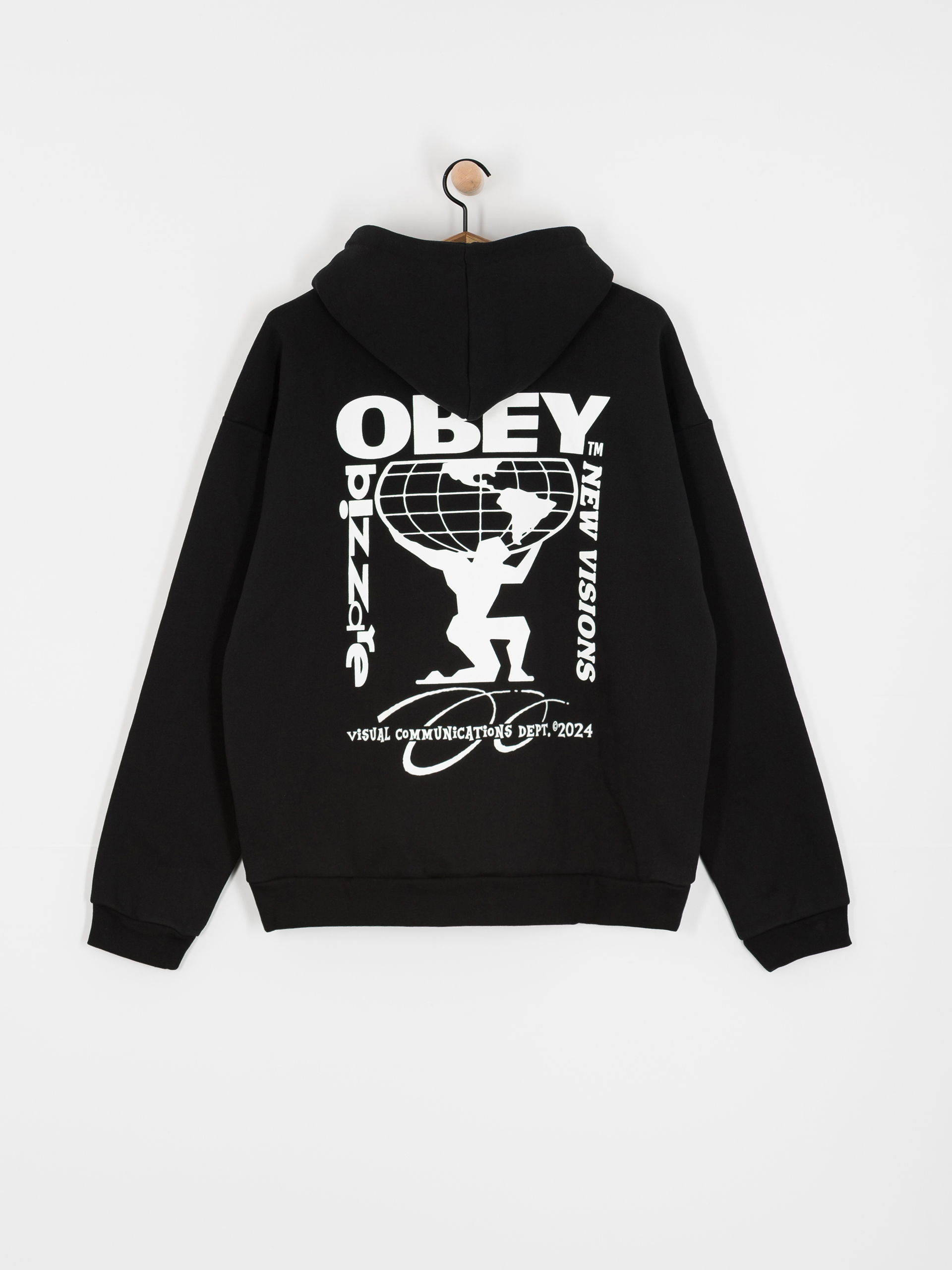 Mikina s kapucňou OBEY New Visions Extra Heavy HD (black)