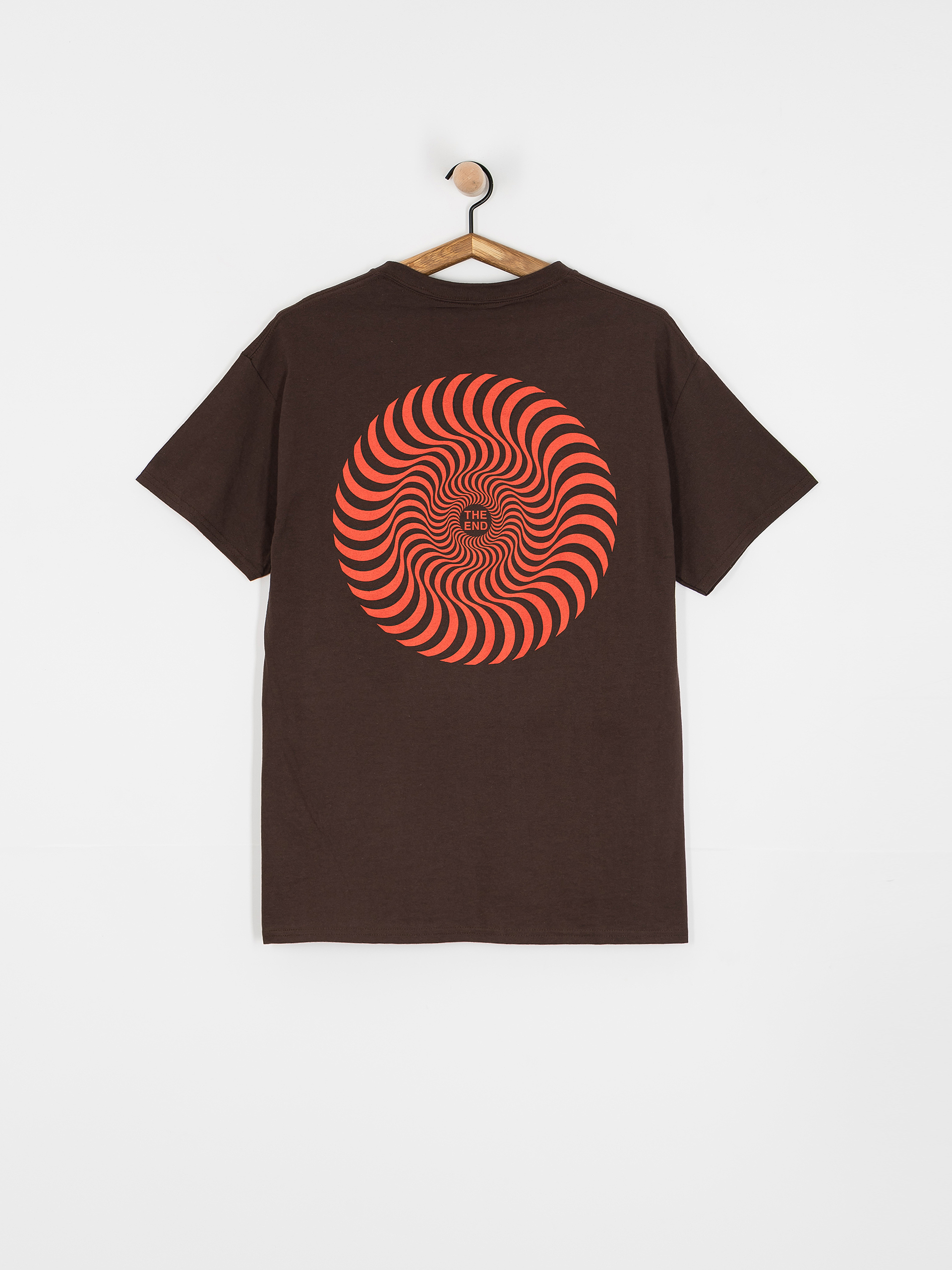 Tričko Spitfire Classic Swirl Overlay (dark chocolate/red & black prints)