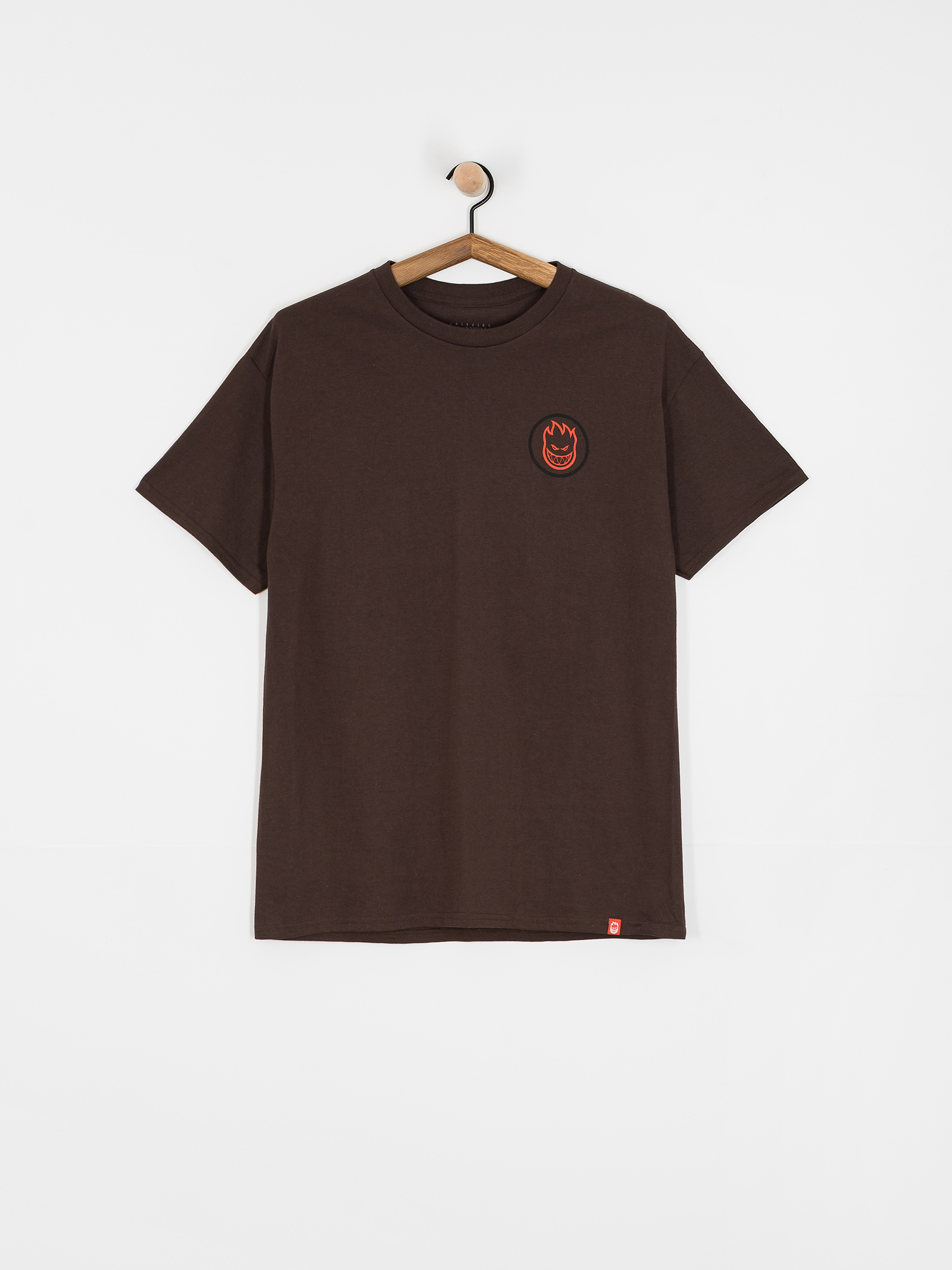 Tričko Spitfire Classic Swirl Overlay (dark chocolate/red & black prints)