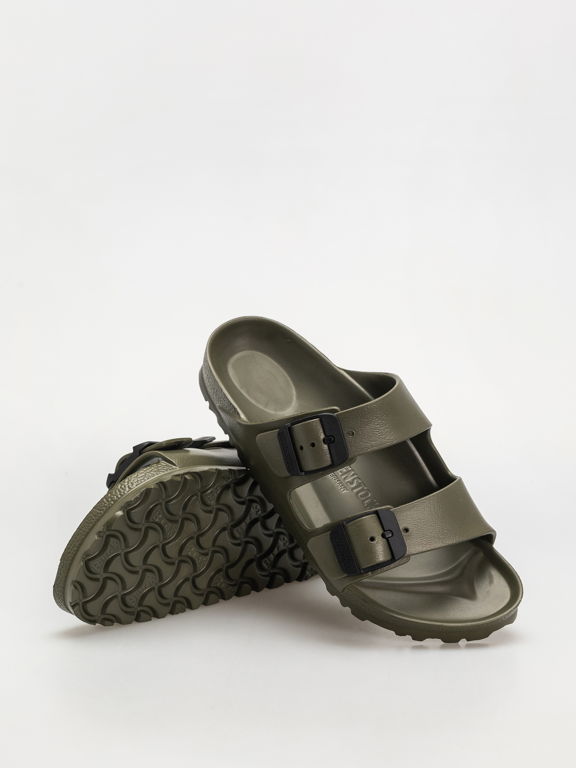 Šľapky Birkenstock Arizona Stealth Buckle EVA Narrow Wmn (khaki/black)