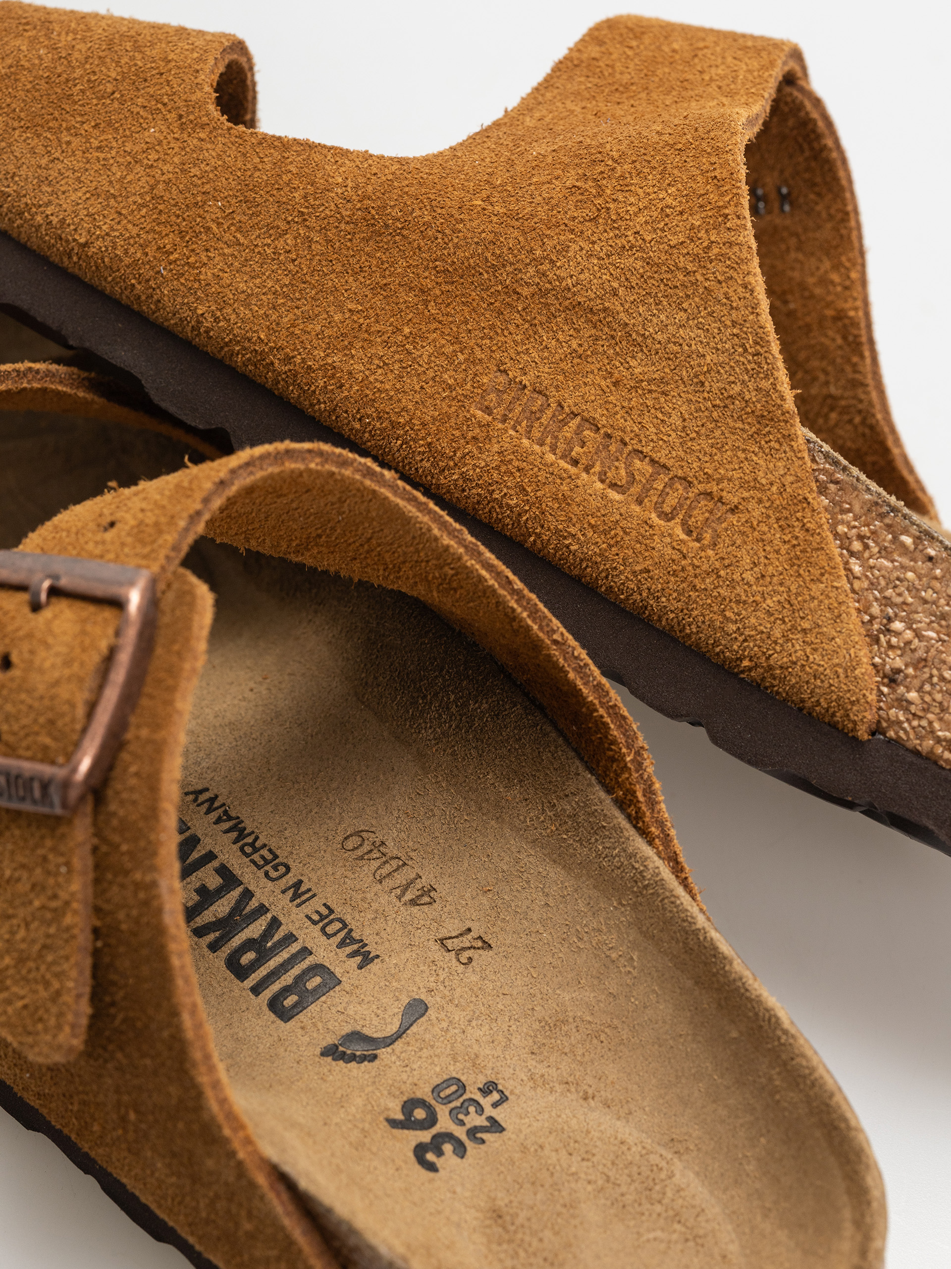 Šľapky Birkenstock Arizona Suede Leather Narrow Wmn (mink)