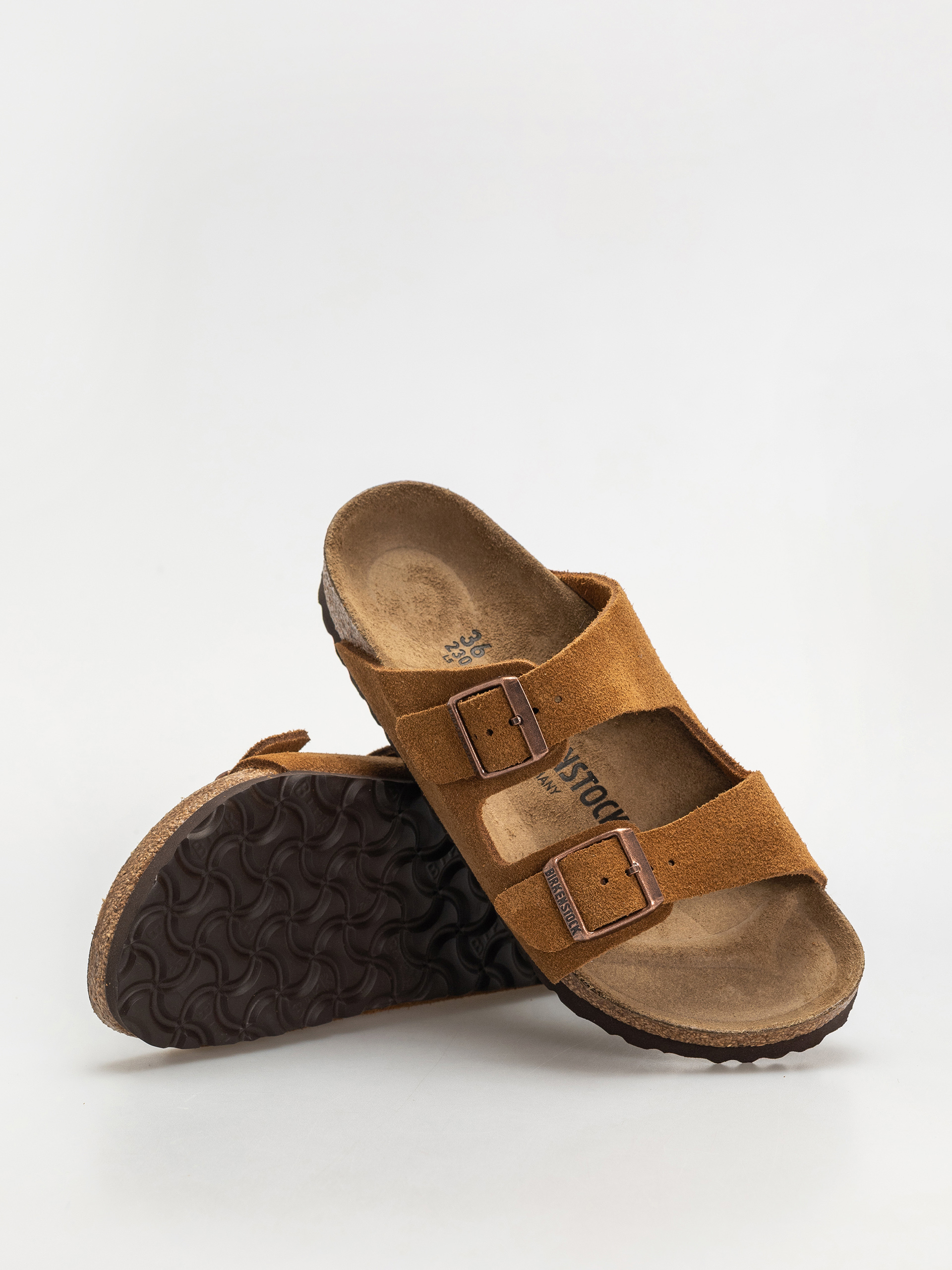 Šľapky Birkenstock Arizona Suede Leather Narrow Wmn (mink)