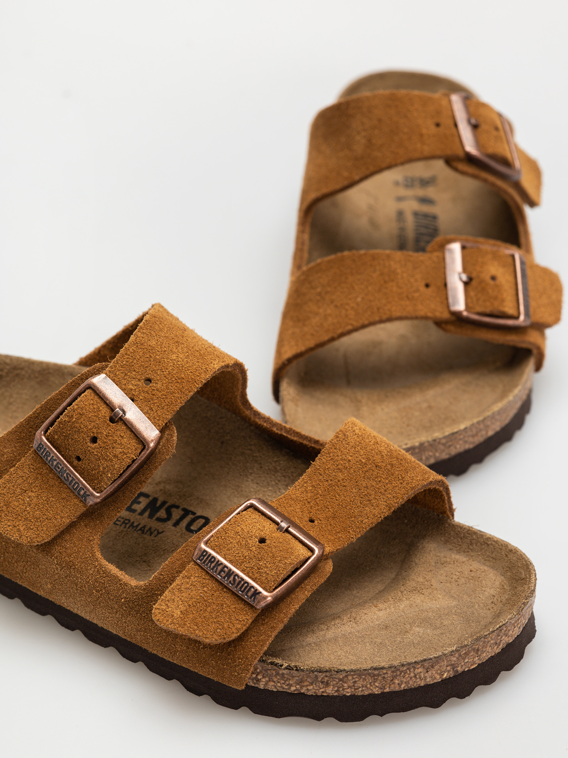 Šľapky Birkenstock Arizona Suede Leather Narrow Wmn (mink)