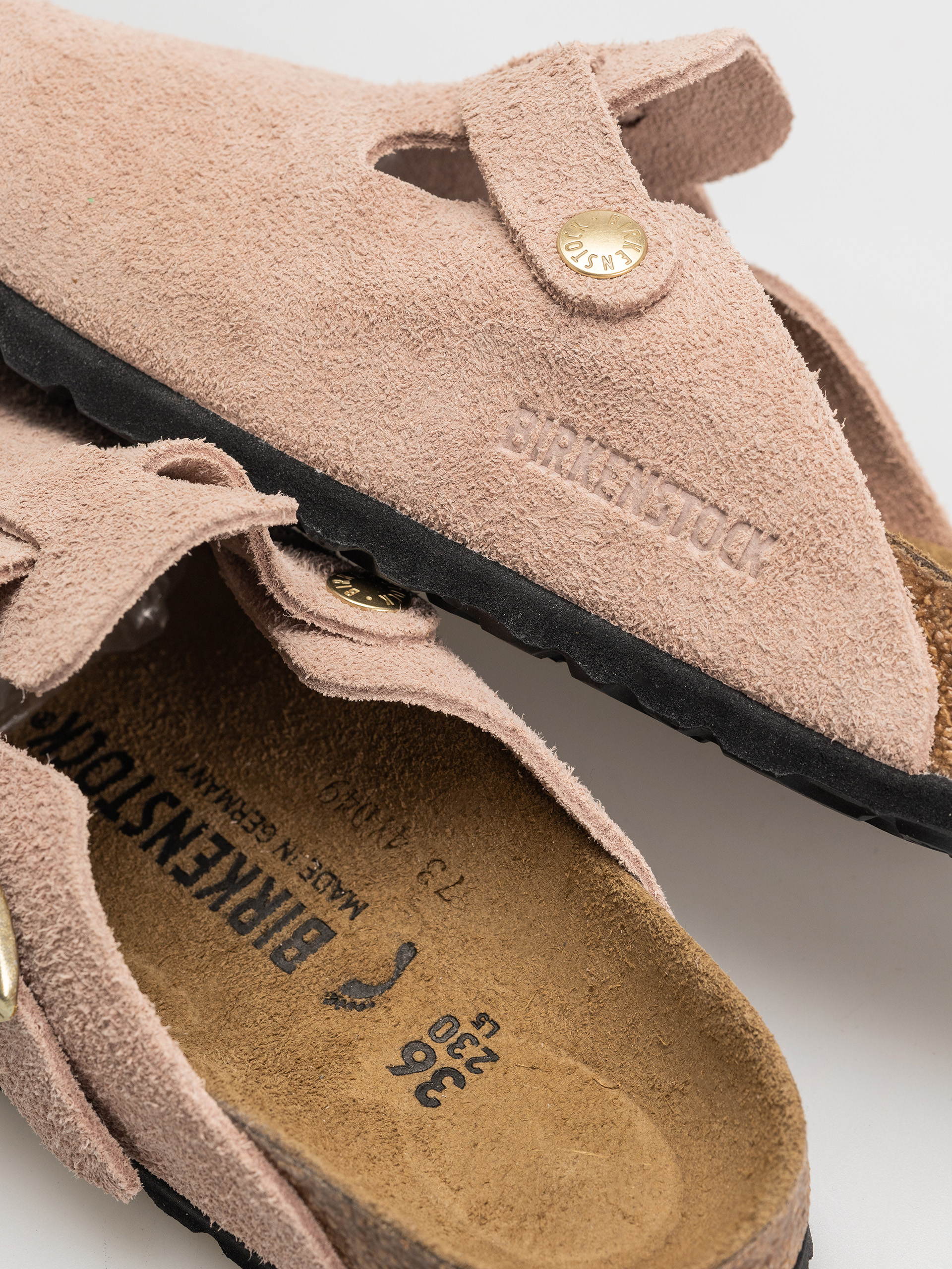 Šľapky Birkenstock Boston Suede Leather Narrow Wmn (light rose)