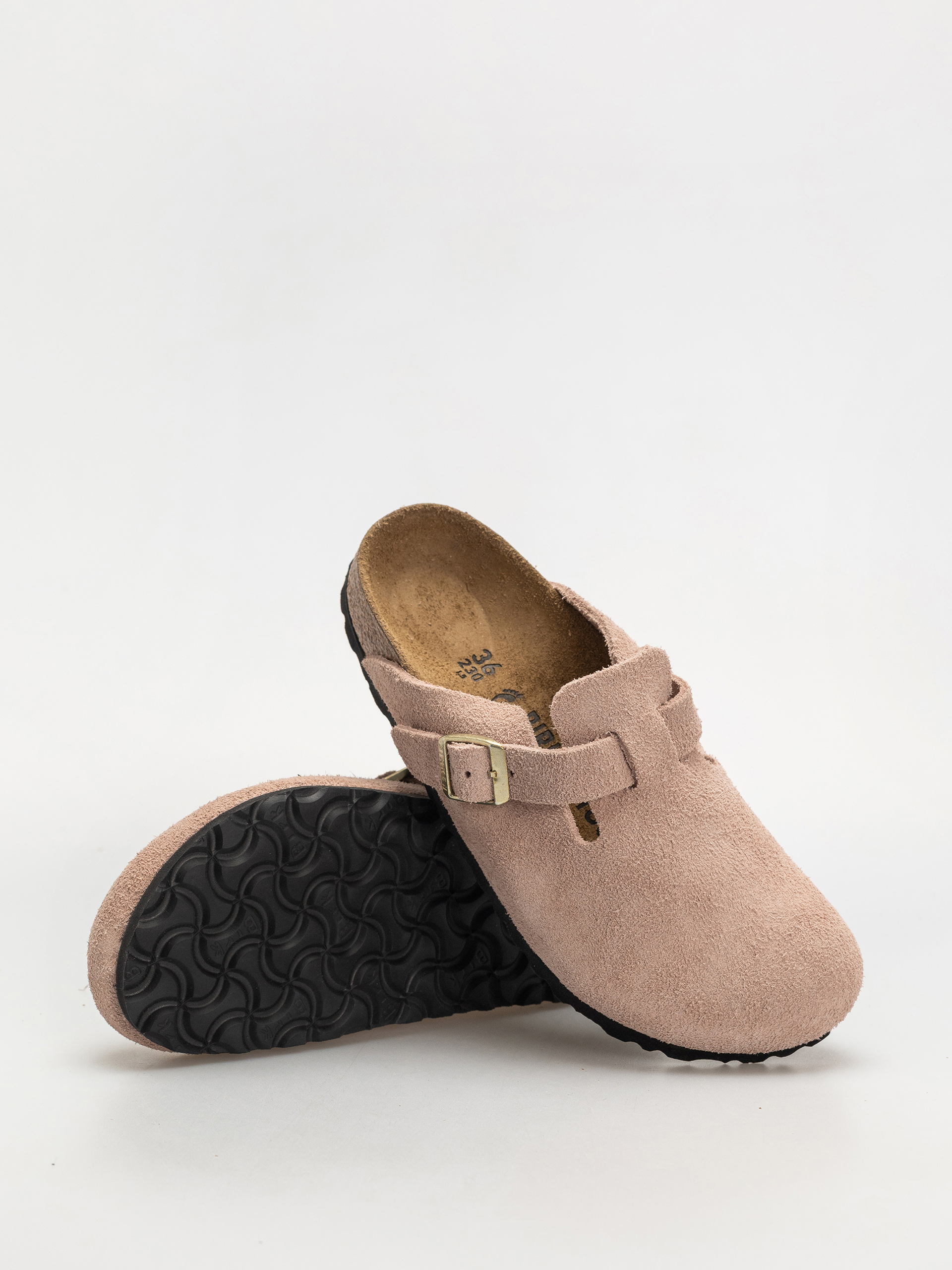 Šľapky Birkenstock Boston Suede Leather Narrow Wmn (light rose)