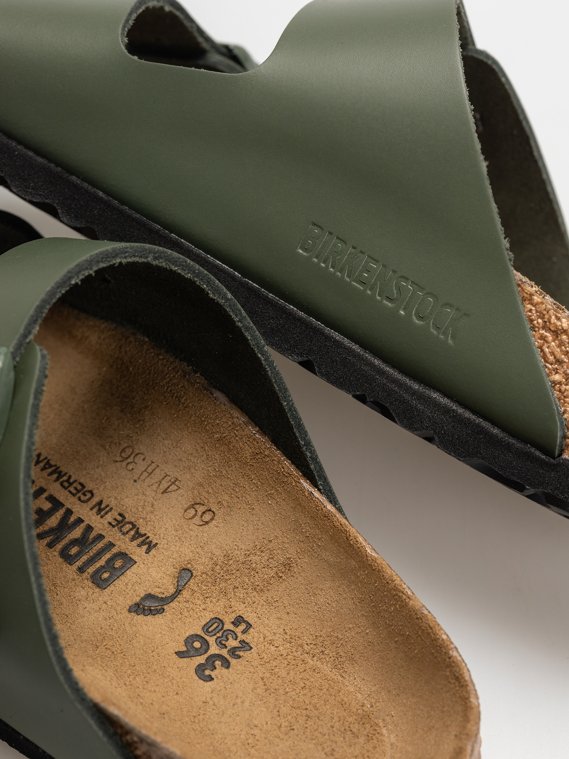 Šľapky Birkenstock Arizona Natural Leather Narrow Wmn (thyme)