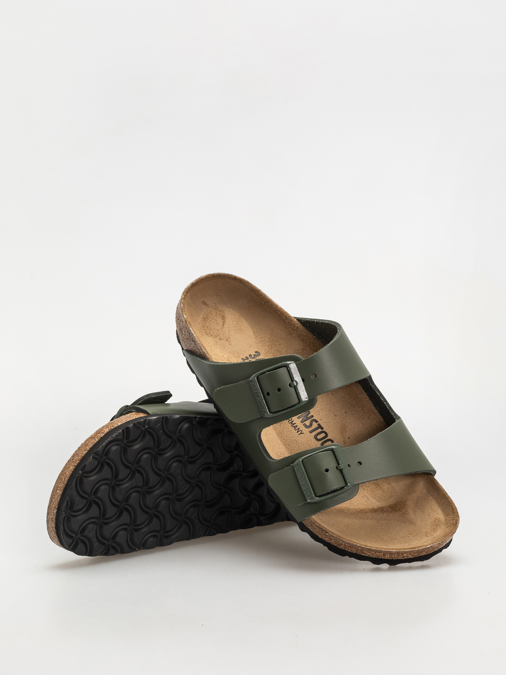 Šľapky Birkenstock Arizona Natural Leather Narrow Wmn (thyme)