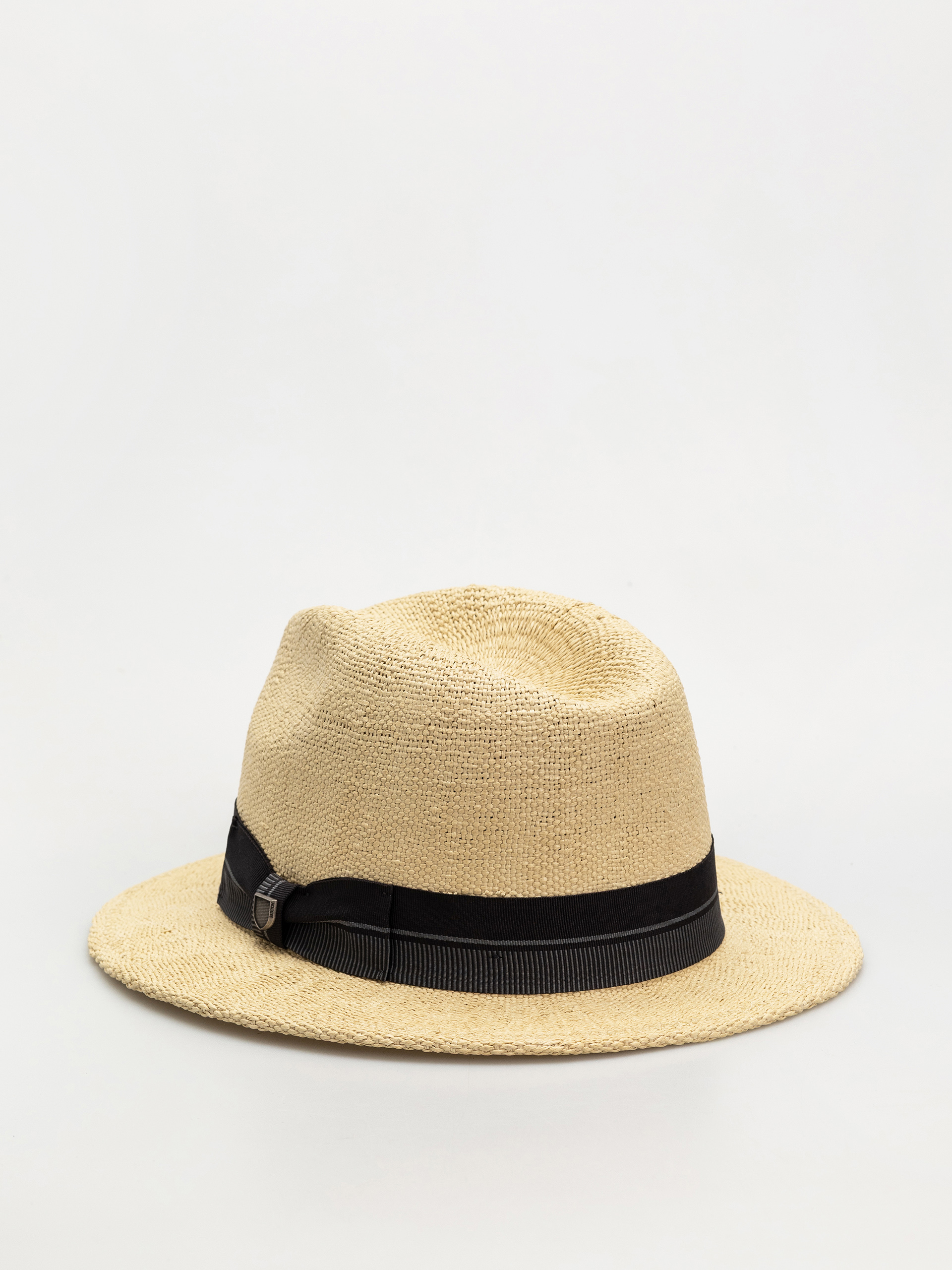 Klobúk Brixton Roma Straw Fedora (natural/black)