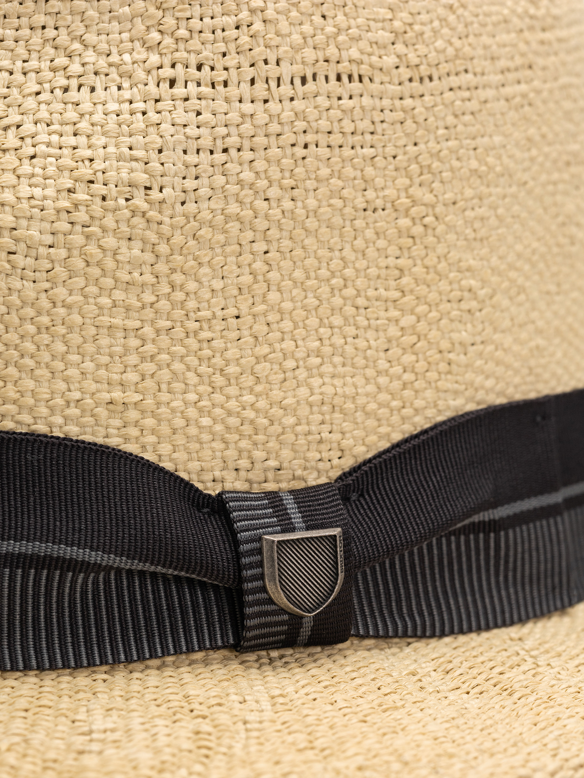 Klobúk Brixton Roma Straw Fedora (natural/black)