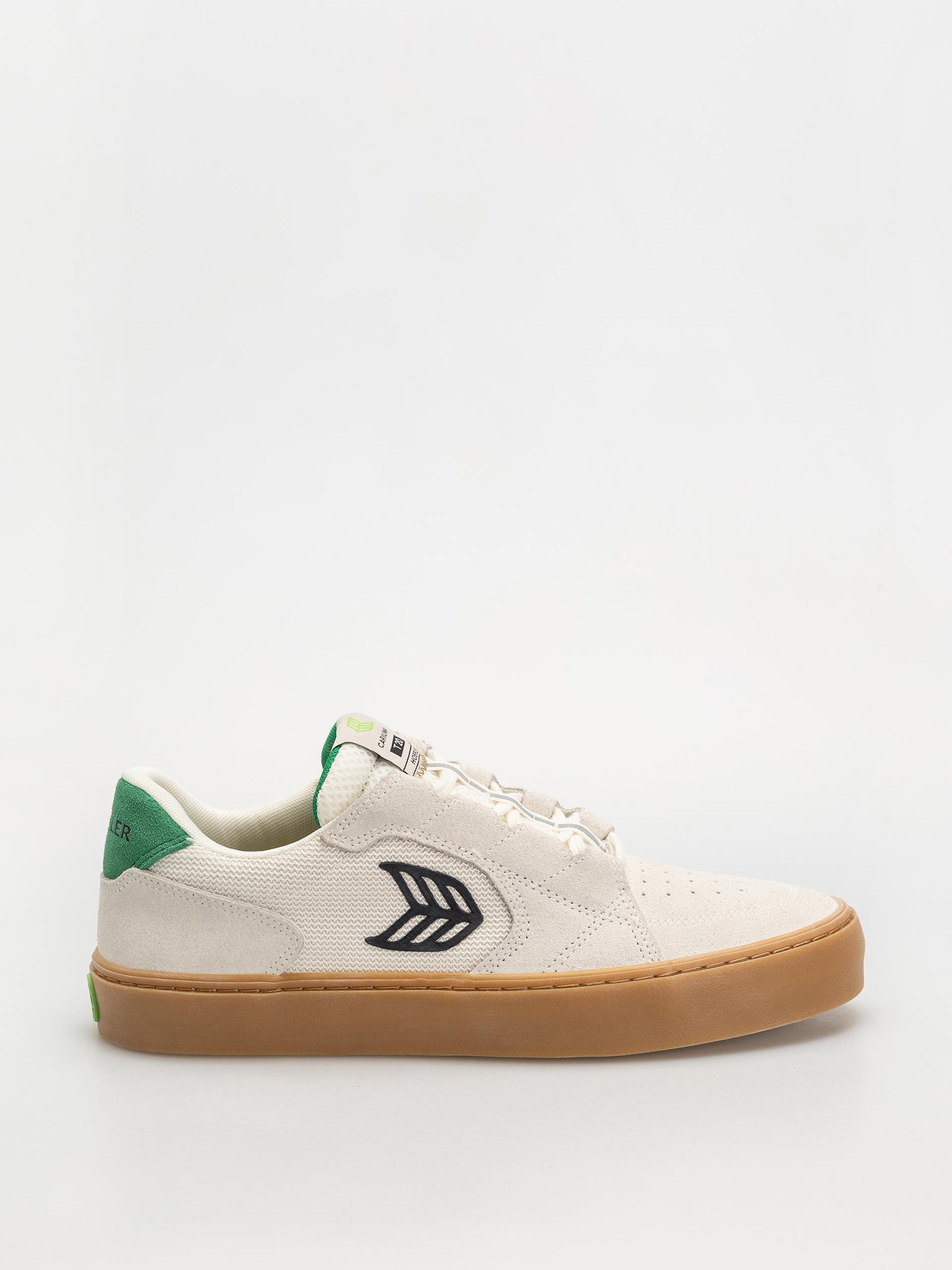 Topu00e1nky Cariuma T20 Pro (gum smoke white suede and mesh black logo green)