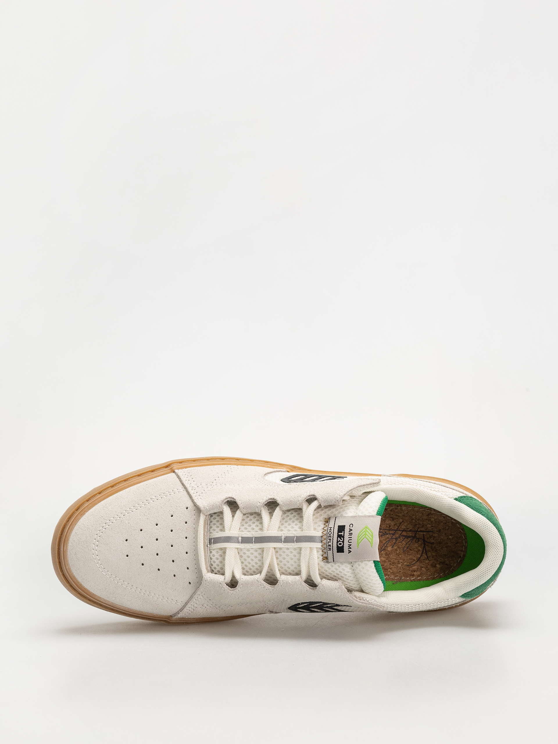 Topánky Cariuma T20 Pro (gum smoke white suede and mesh black logo green)