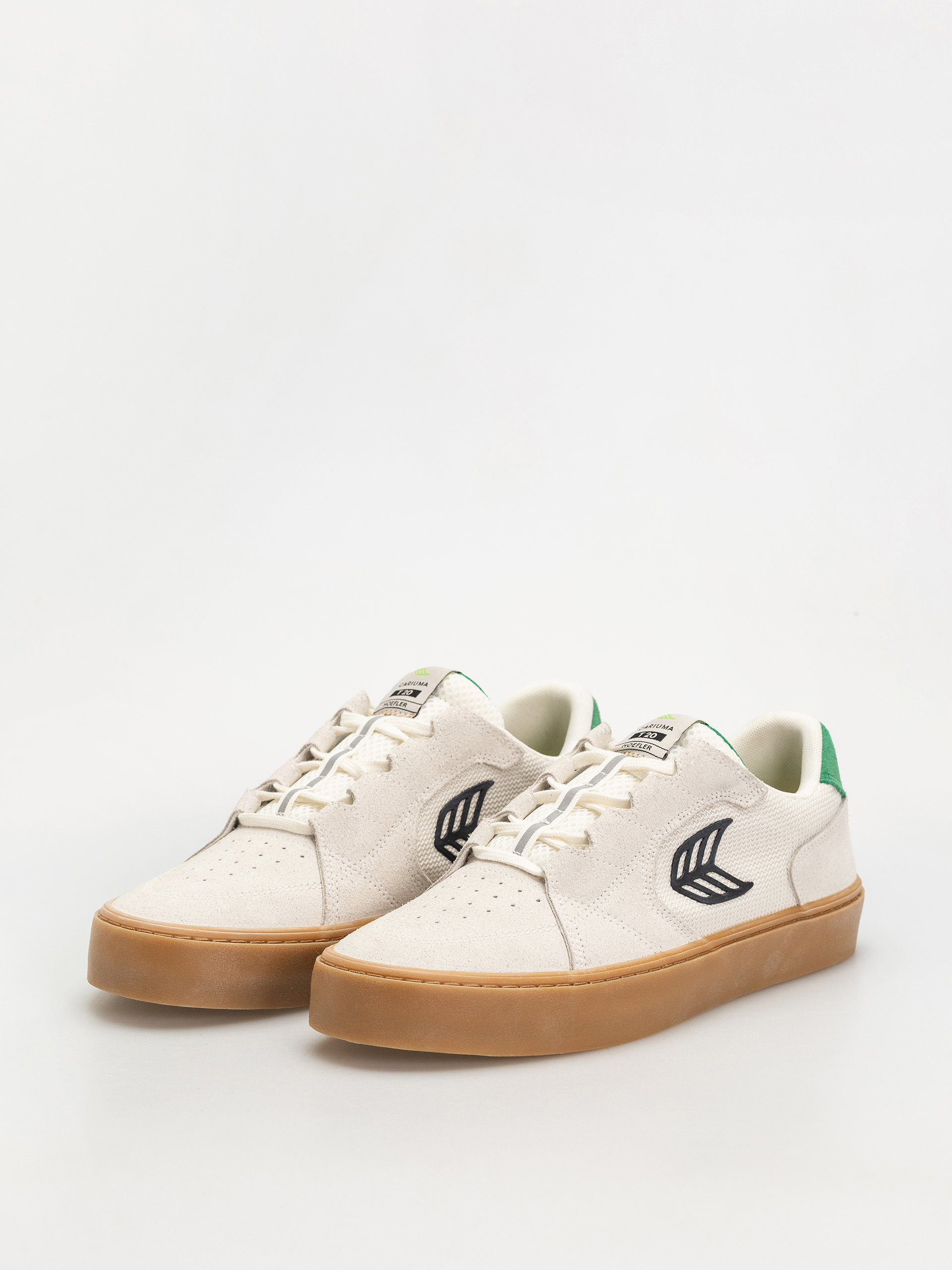 Topánky Cariuma T20 Pro (gum smoke white suede and mesh black logo green)