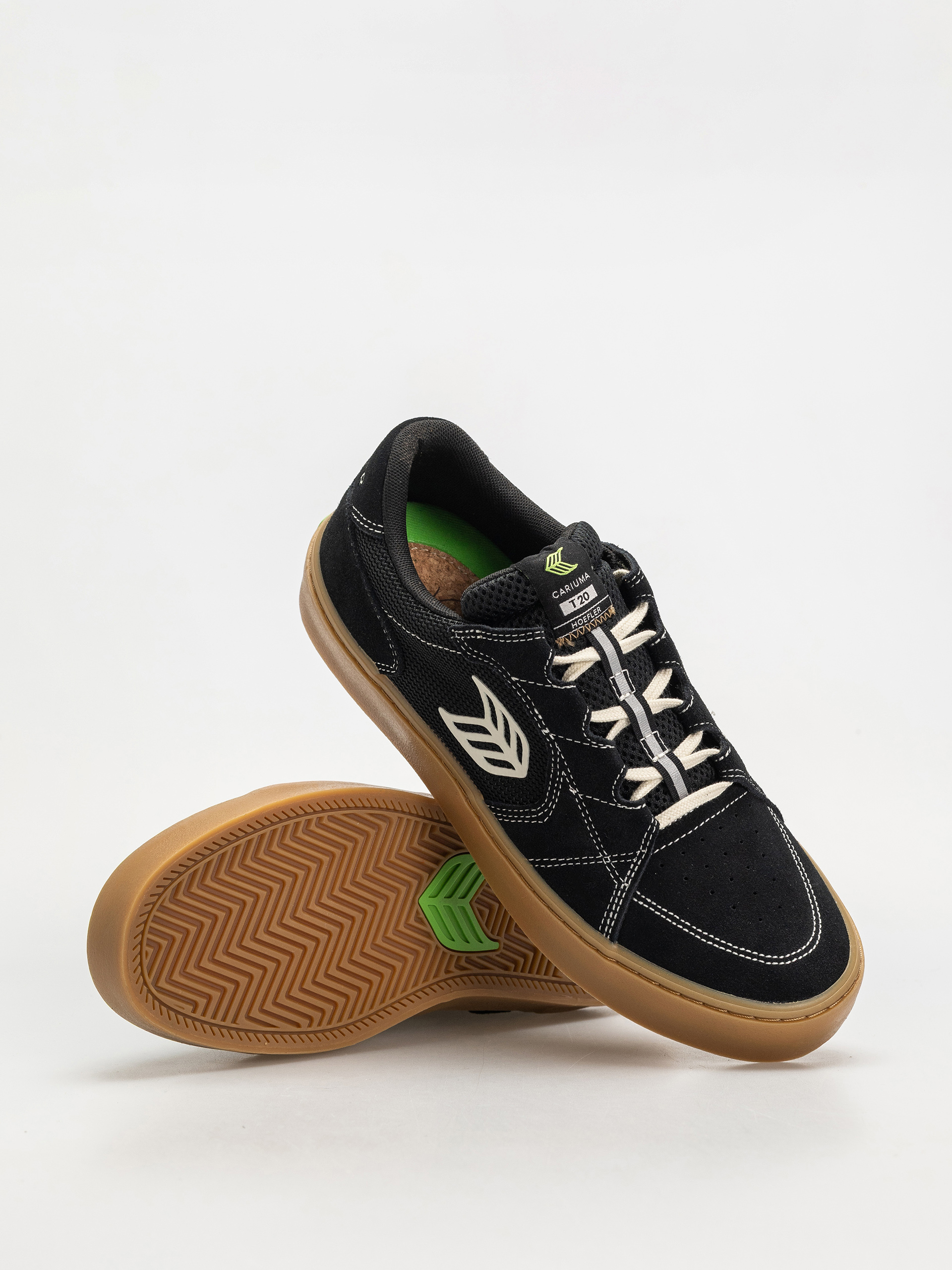Topánky Cariuma T20 Pro (gum black suede and mesh ivory logo contrast thread)