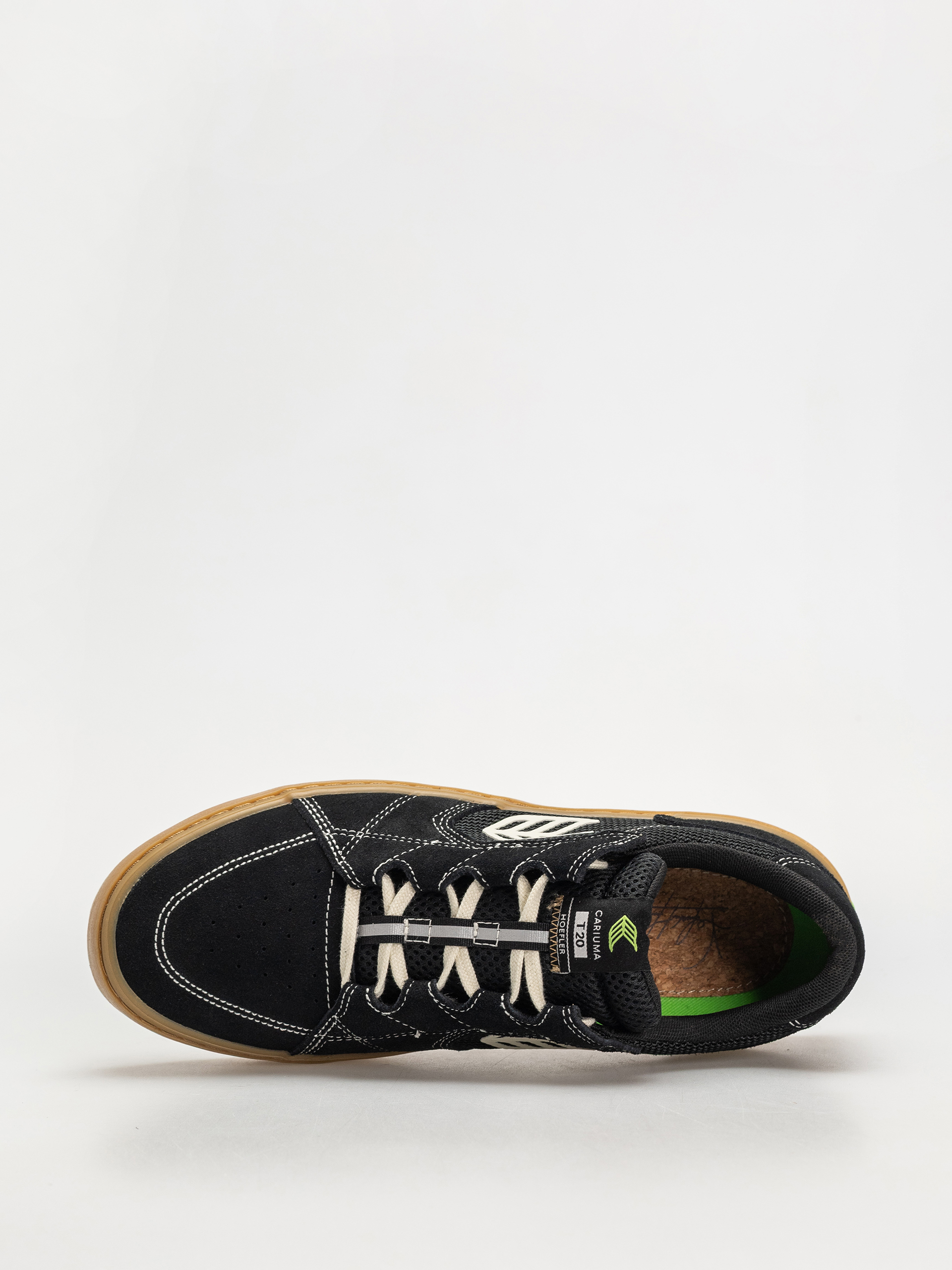 Topánky Cariuma T20 Pro (gum black suede and mesh ivory logo contrast thread)