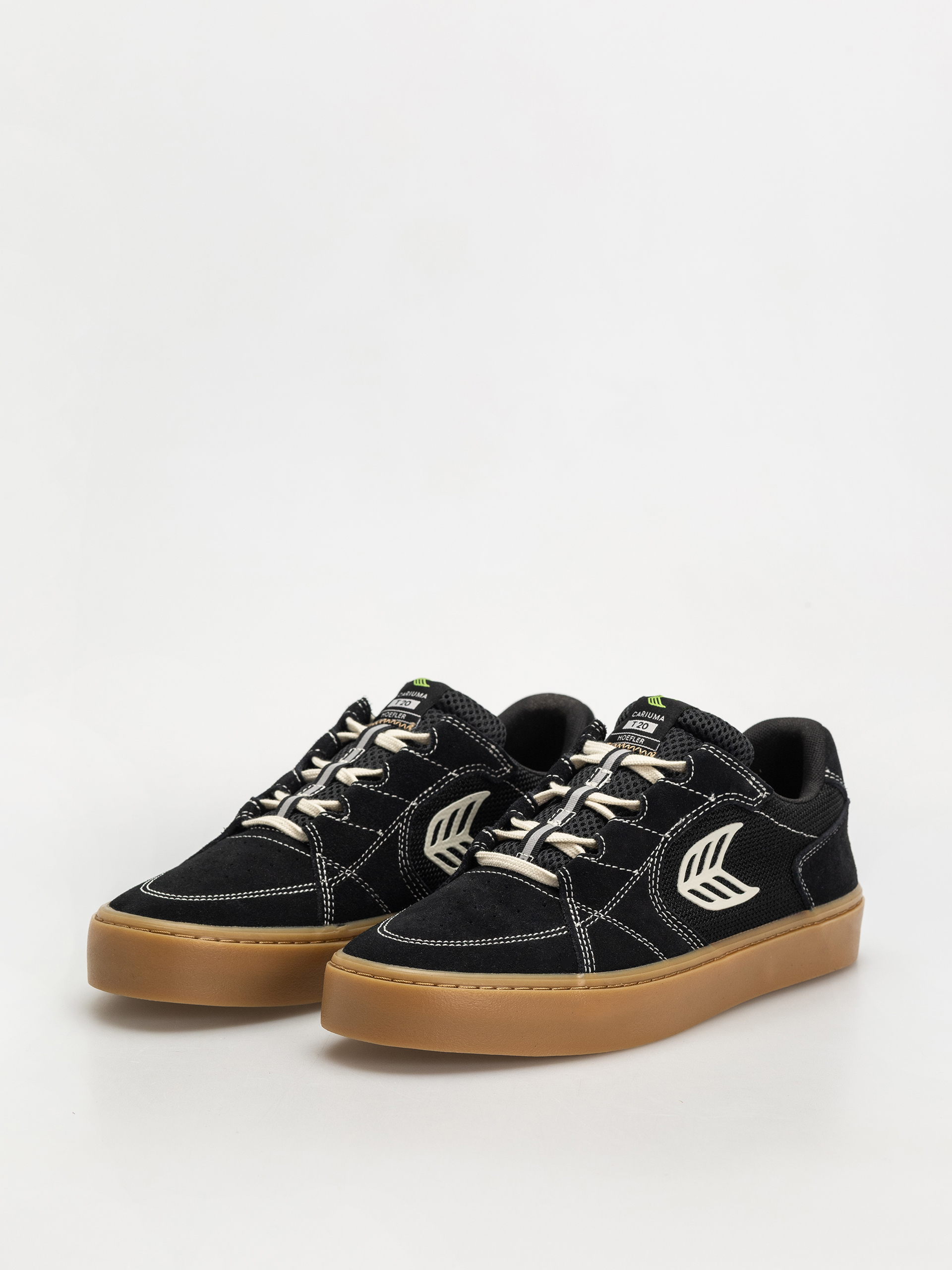 Topánky Cariuma T20 Pro (gum black suede and mesh ivory logo contrast thread)