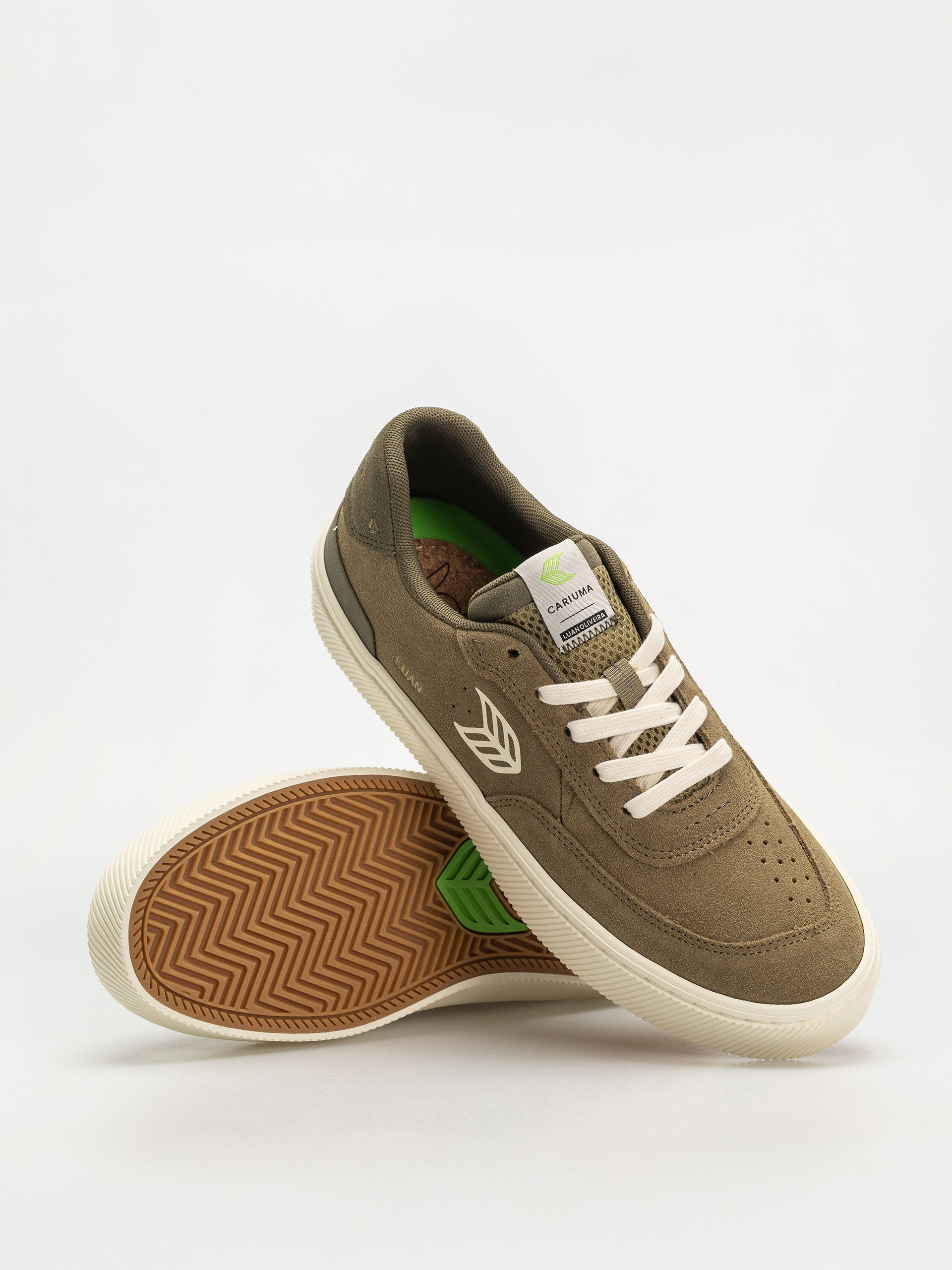 Topánky Cariuma Luan Pro (olive green suede ivory logo burnt olive)