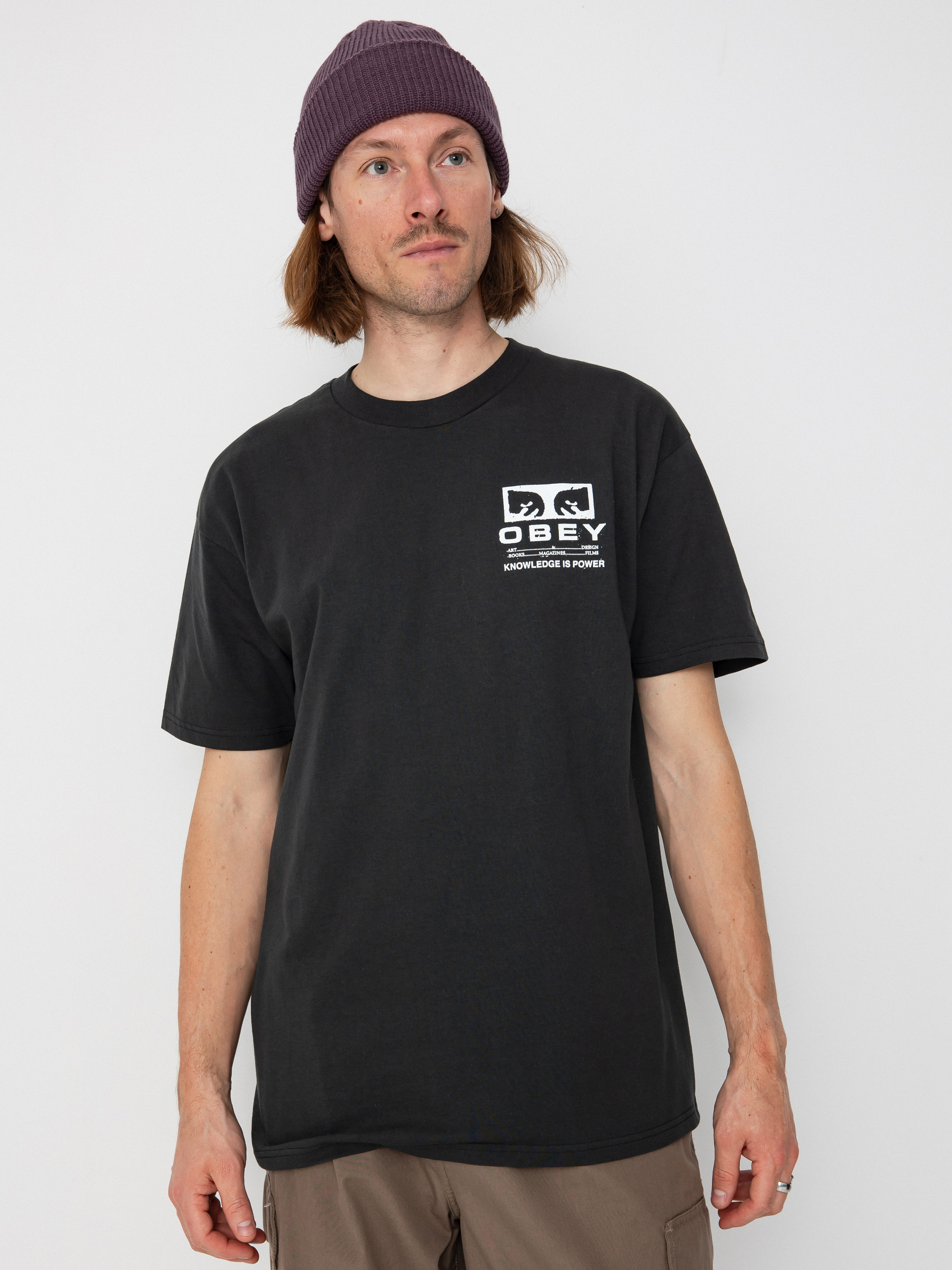 Tričko OBEY Permission (vintage black)