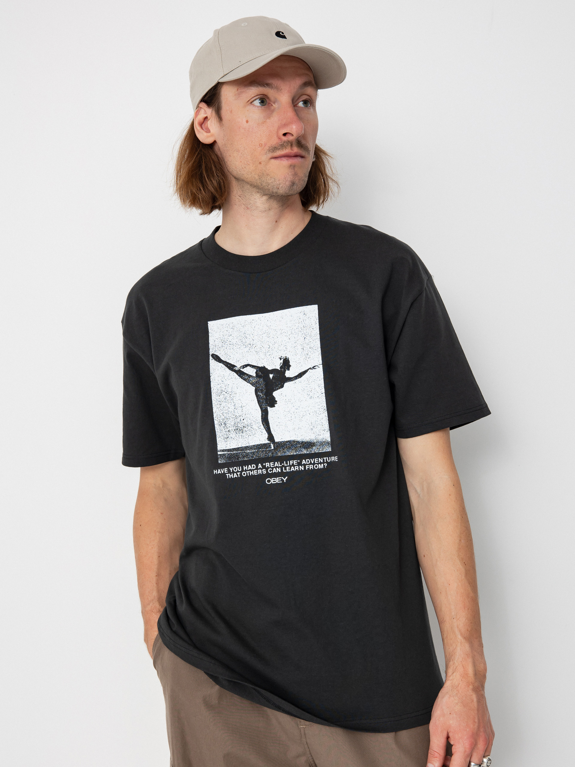 Tričko OBEY Real Life (vintage black)