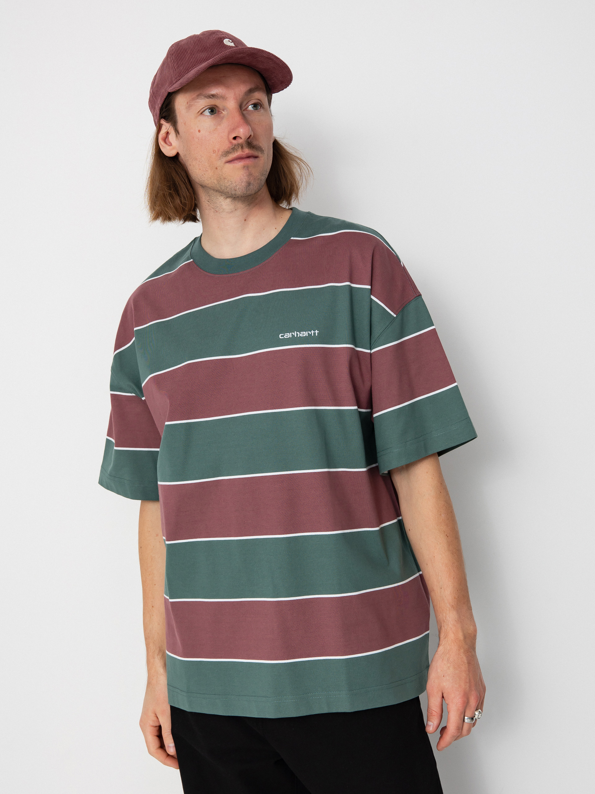Tričko Carhartt WIP Quinby (quinby stripe/silver pine)