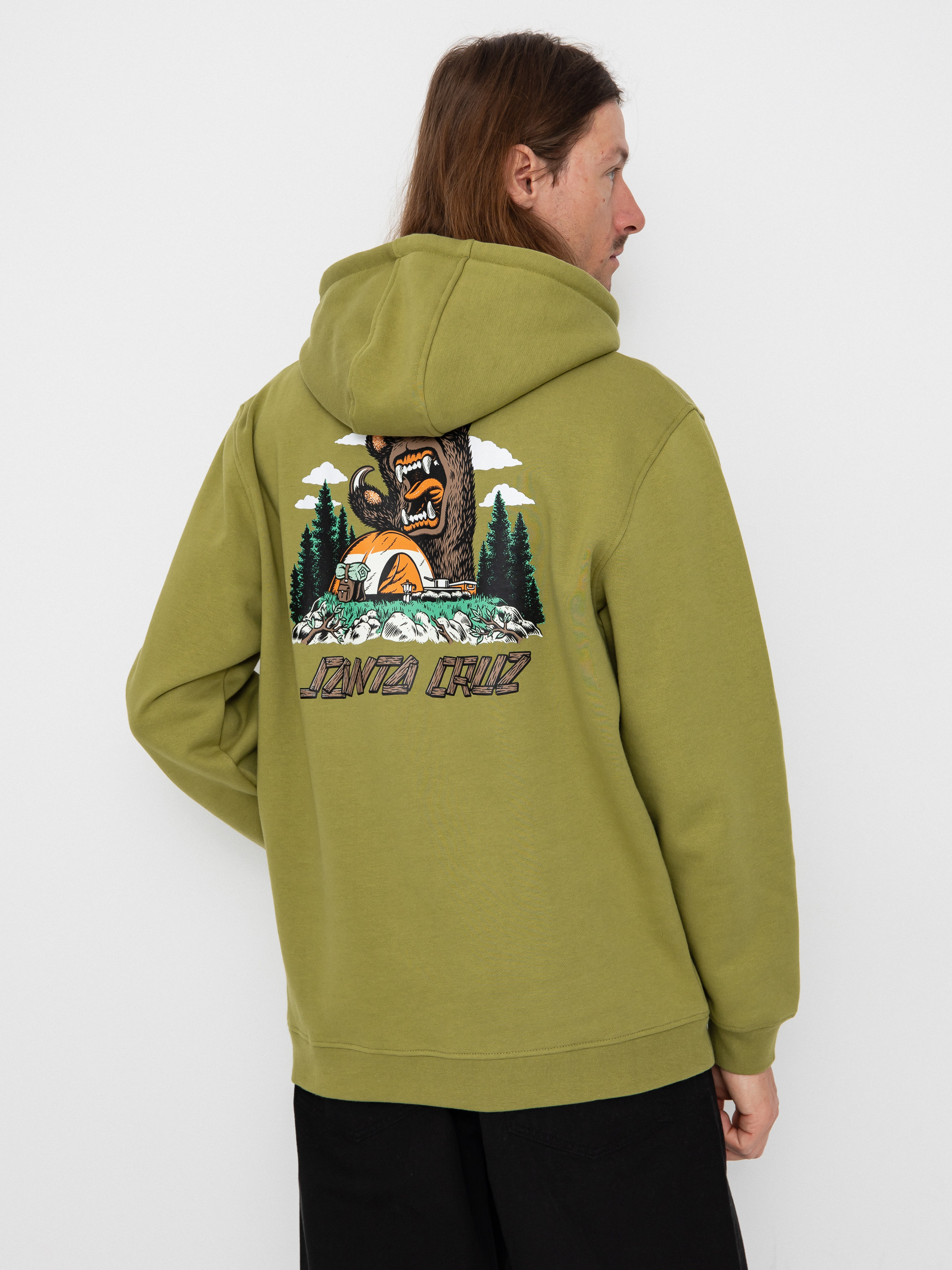 Mikina s kapucňou Santa Cruz Screaming Grizzly HD (iguana)