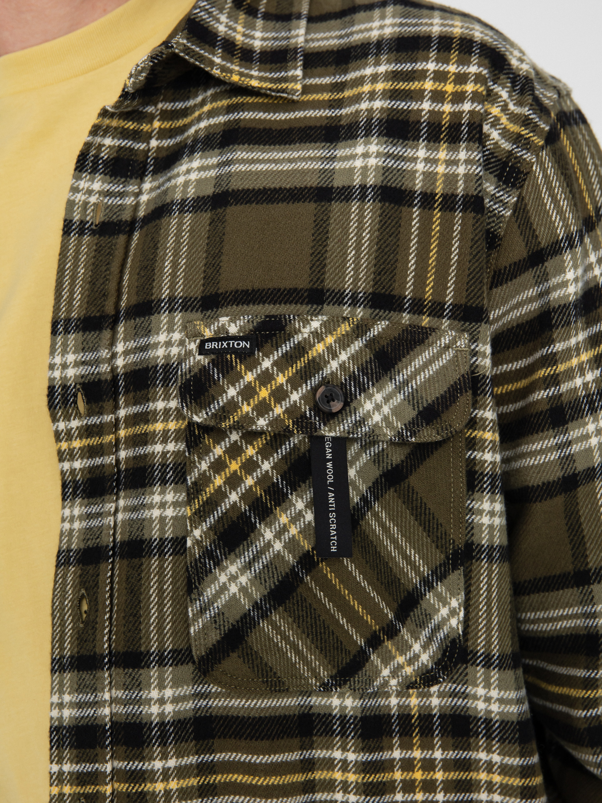 Košeľa Brixton Bowery Flannel (ivy green/olive surplus/black)