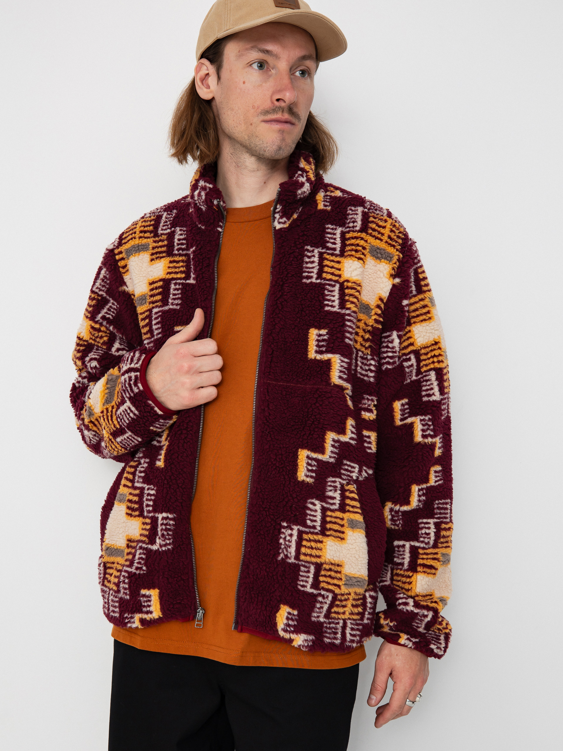 Bunda Brixton Arctic Fleece Mock Neck (light cabernet)