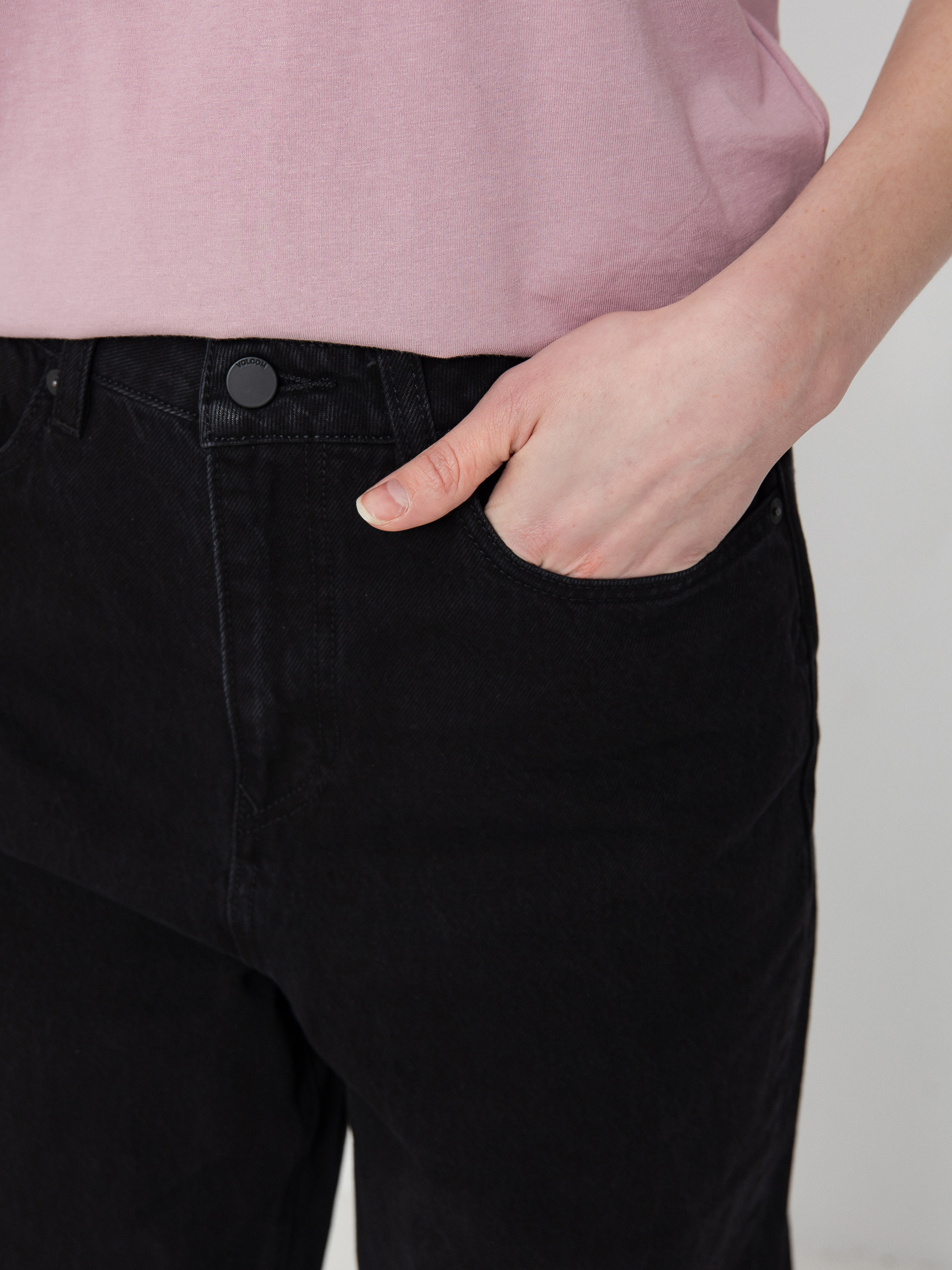 Nohavice Volcom Stoned Bf Hirise Wmn (black)