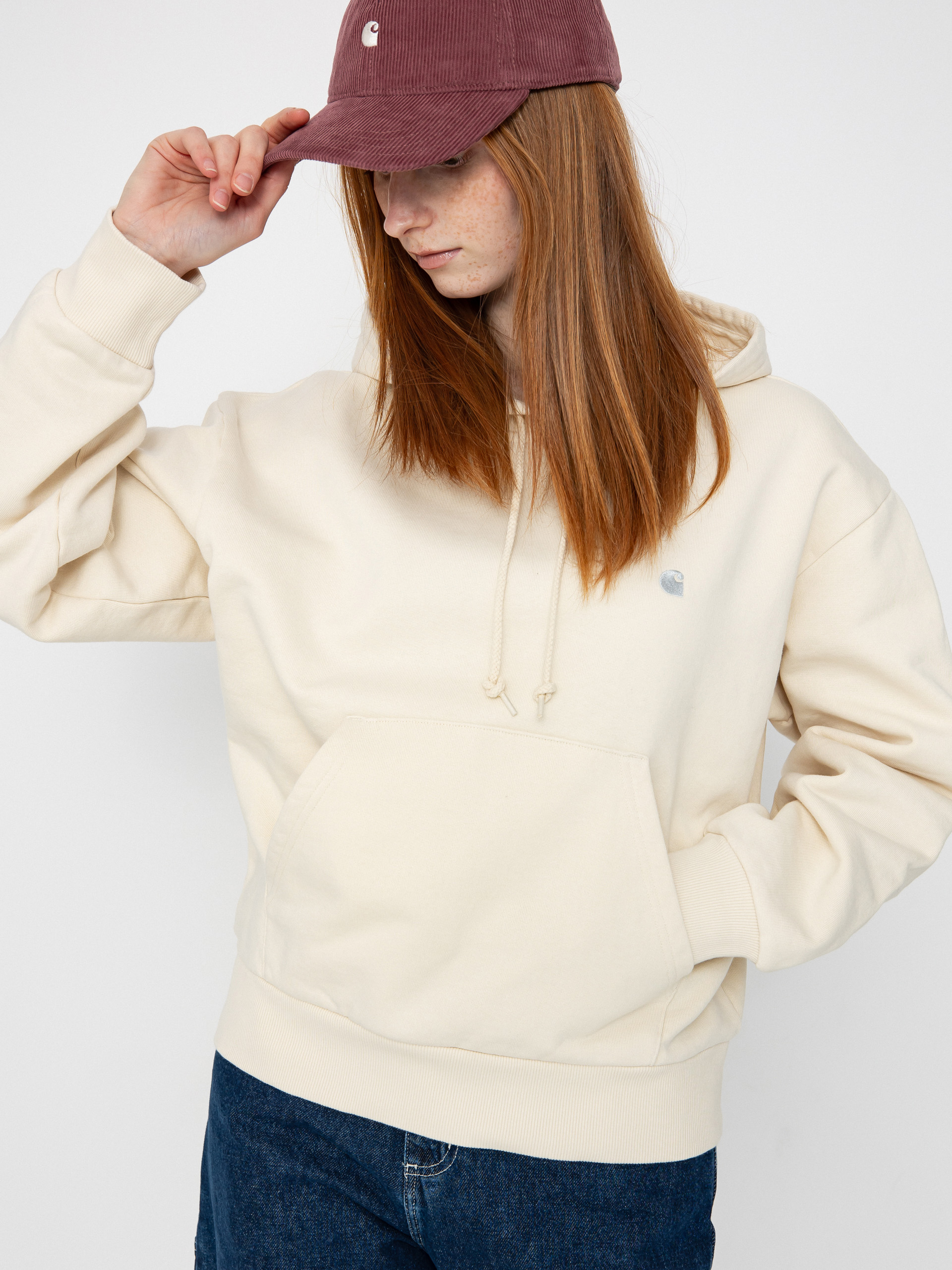 Mikina s kapucňou Carhartt WIP Casey HD Wmn (natural/silver)