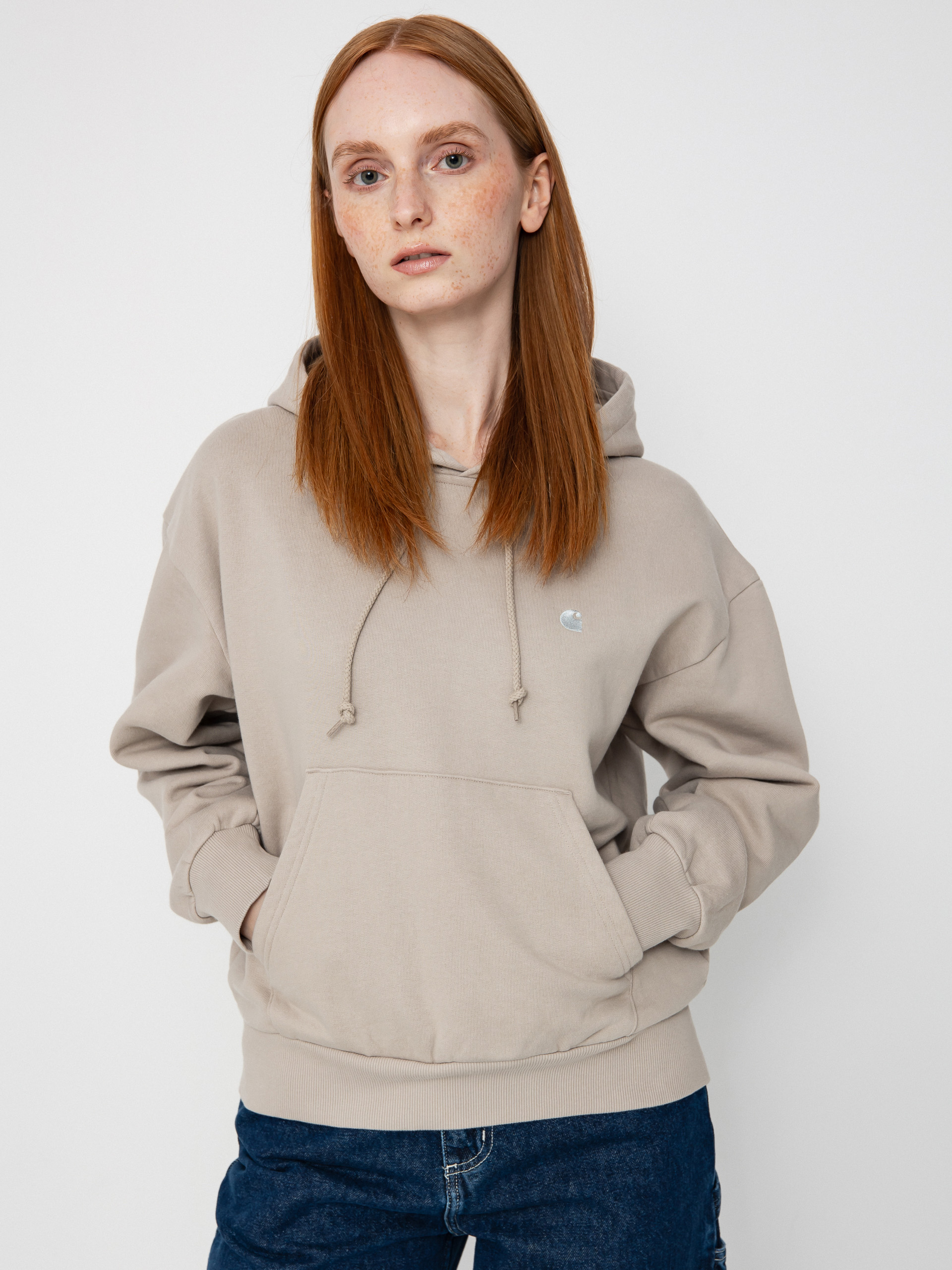 Mikina s kapucňou Carhartt WIP Casey HD Wmn (dusky beige/silver)