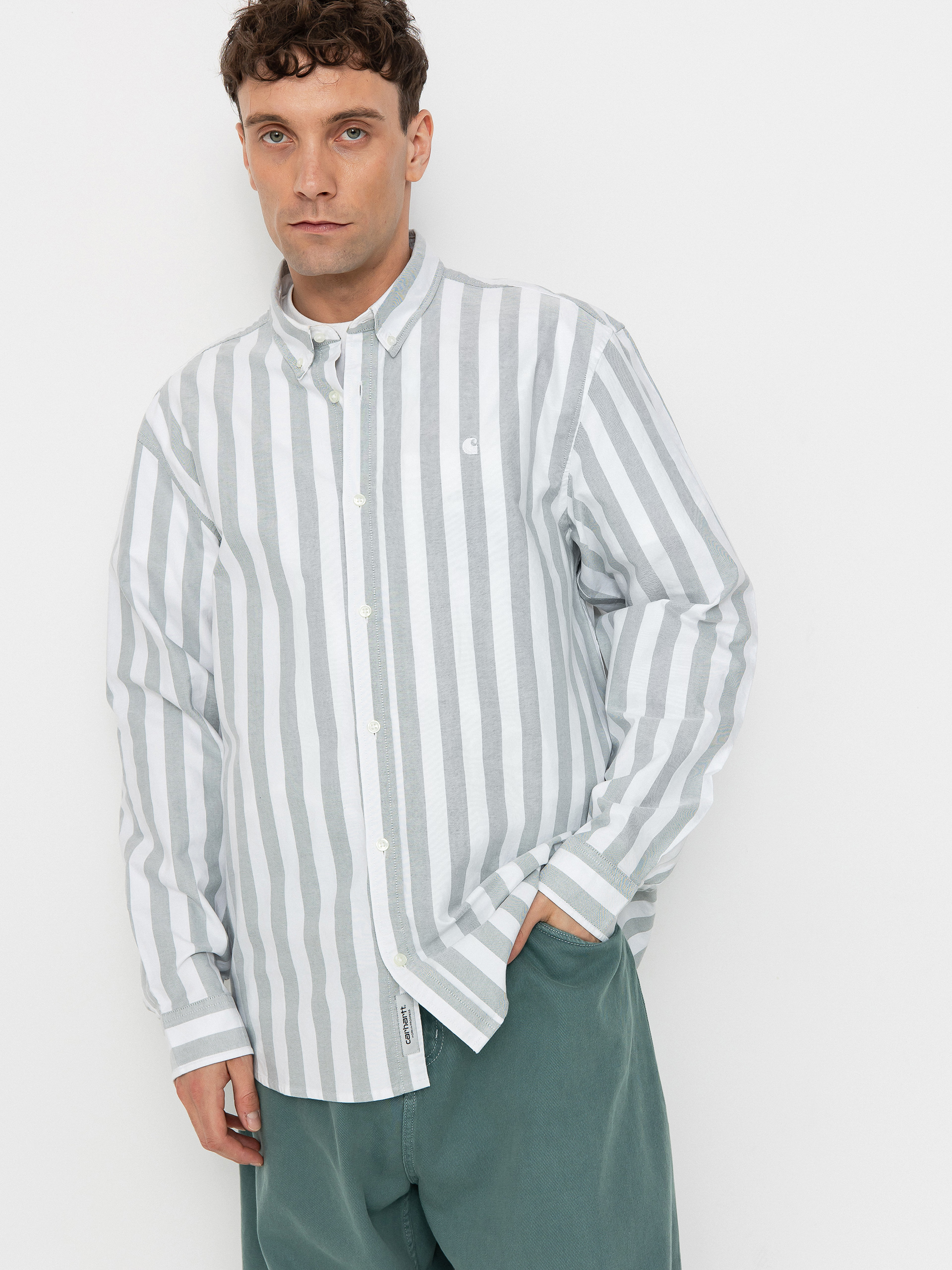 Košeľa Carhartt WIP Dillion (dillion stripe/park/white)