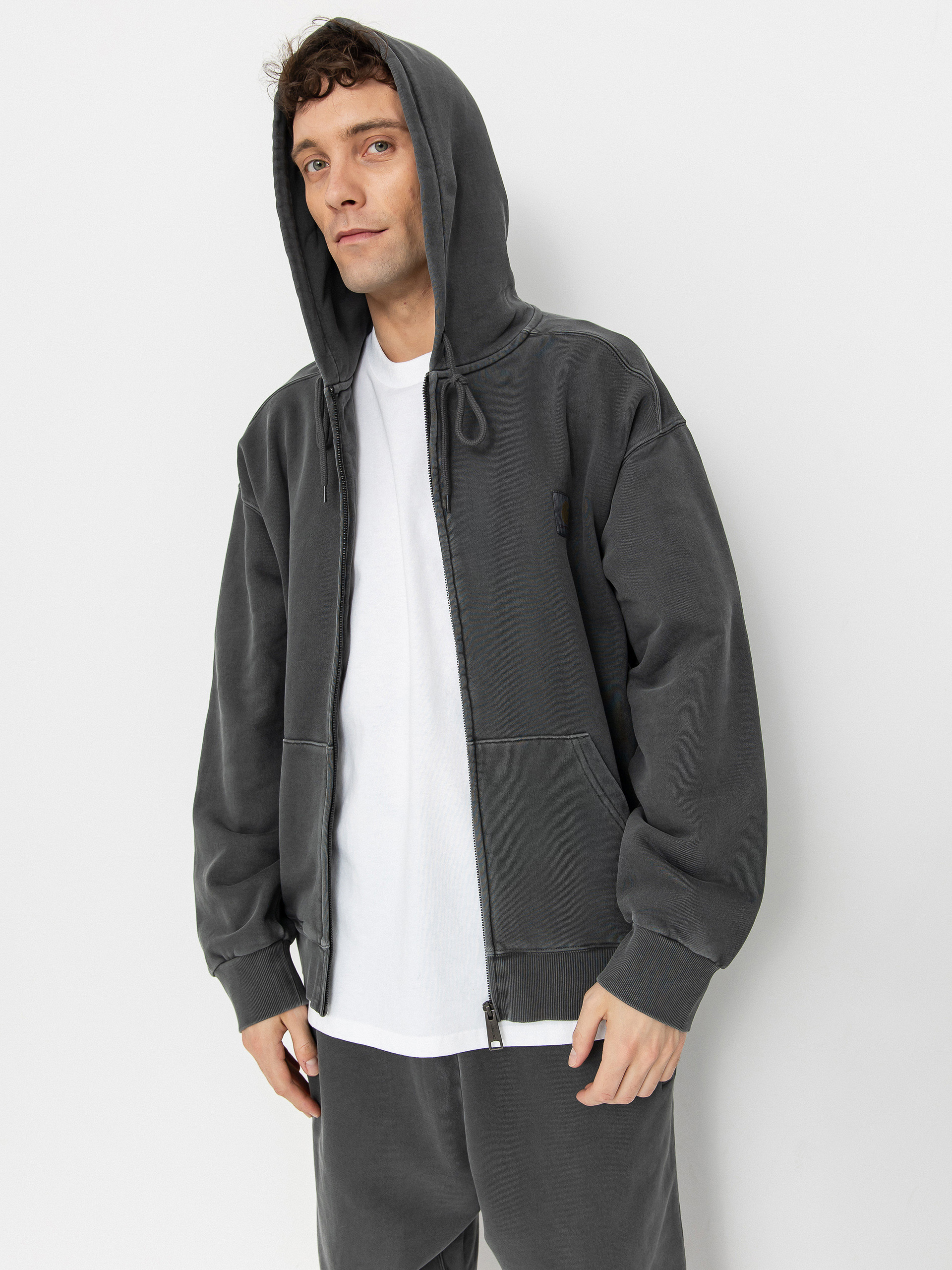 Mikina s kapucňou Carhartt WIP Nelson ZHD (graphite)