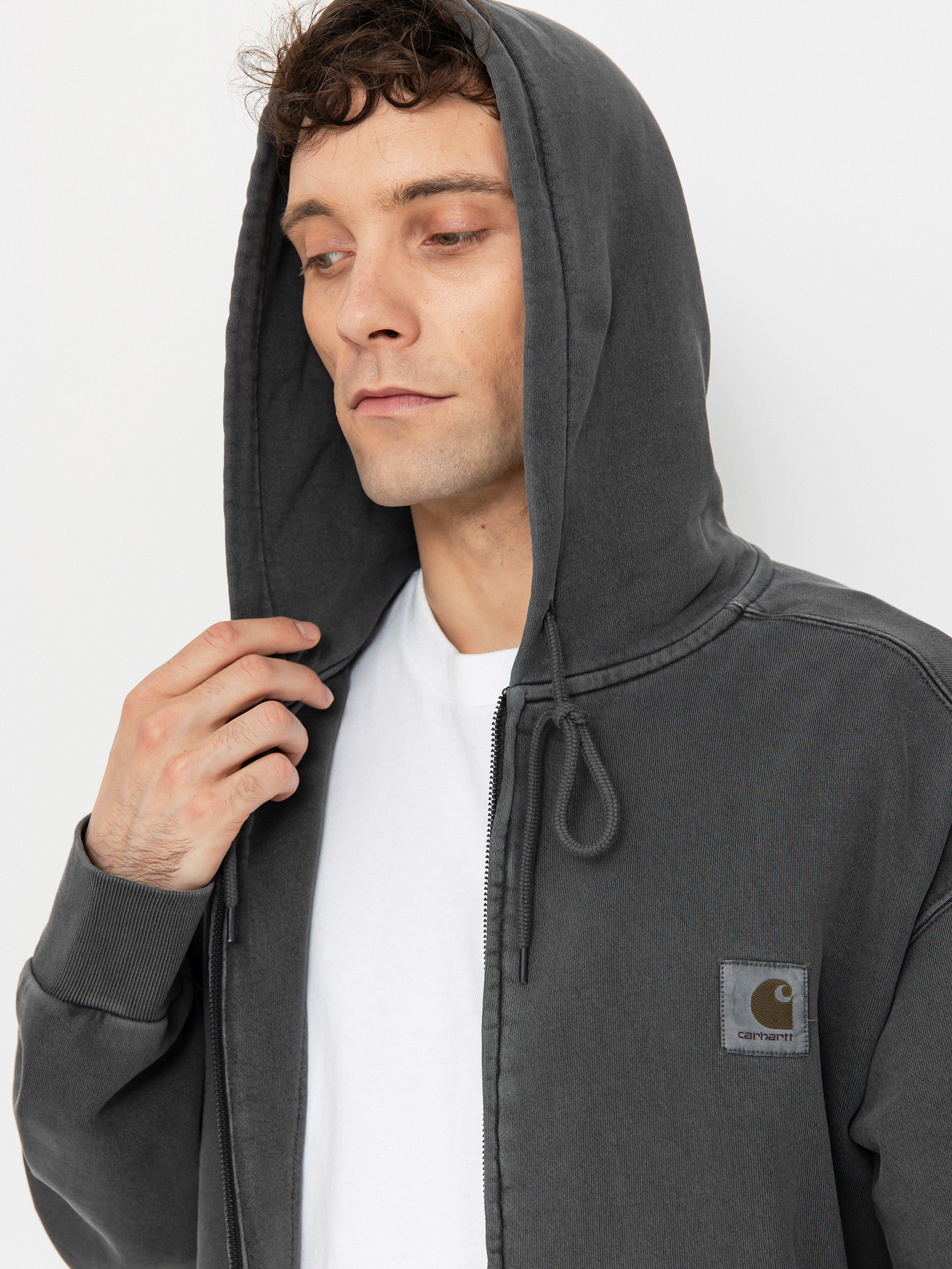 Mikina s kapucňou Carhartt WIP Nelson ZHD (graphite)