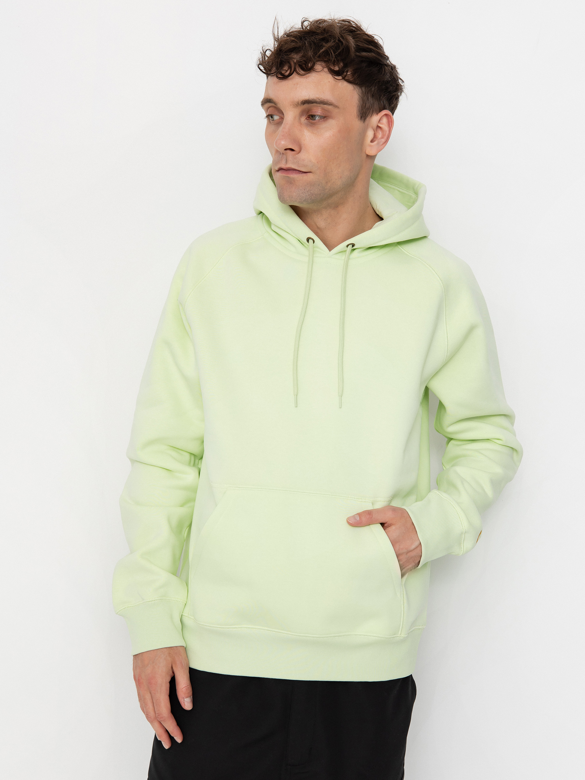 Mikina s kapucňou Carhartt WIP Chase HD (air green/gold)