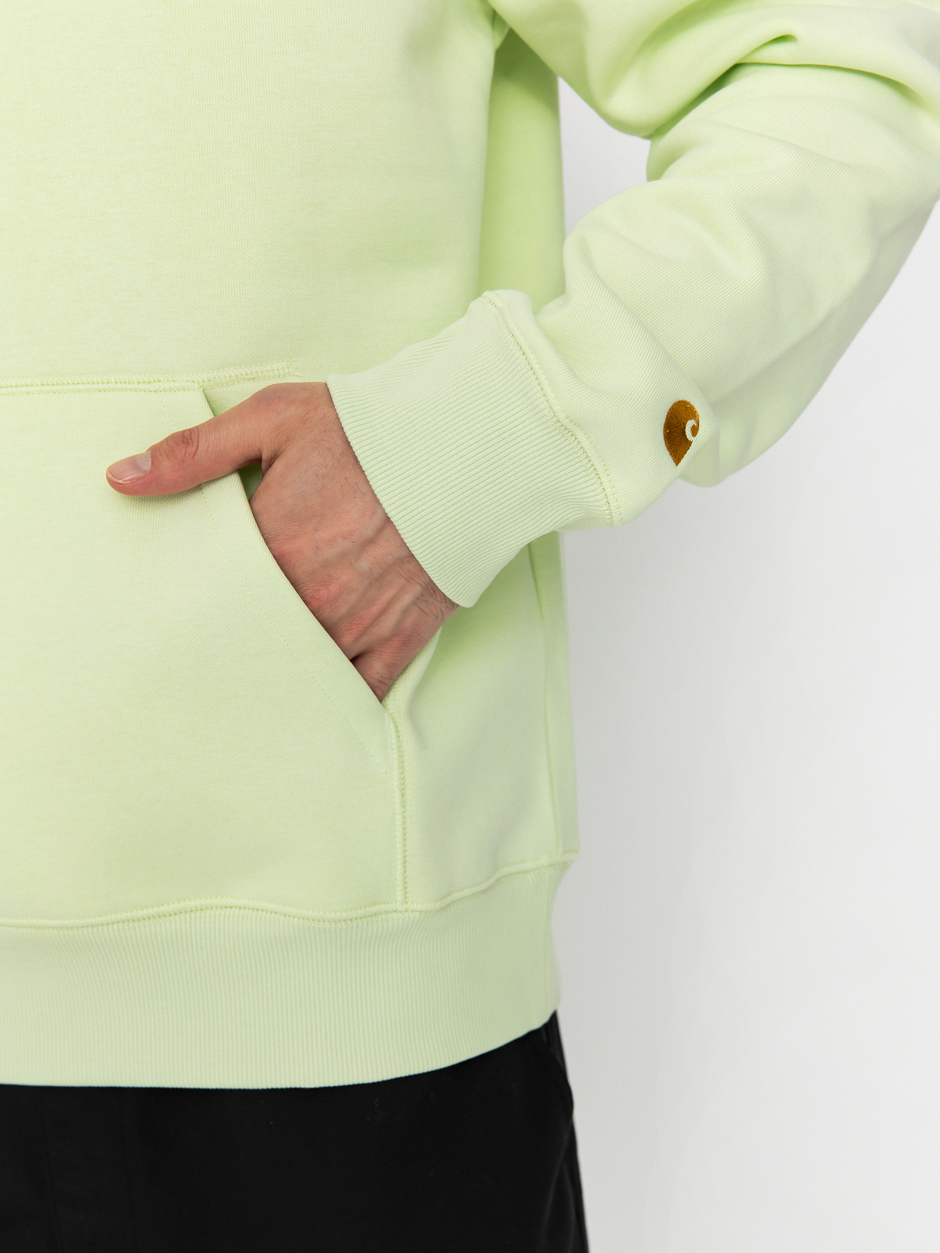 Mikina s kapucňou Carhartt WIP Chase HD (air green/gold)