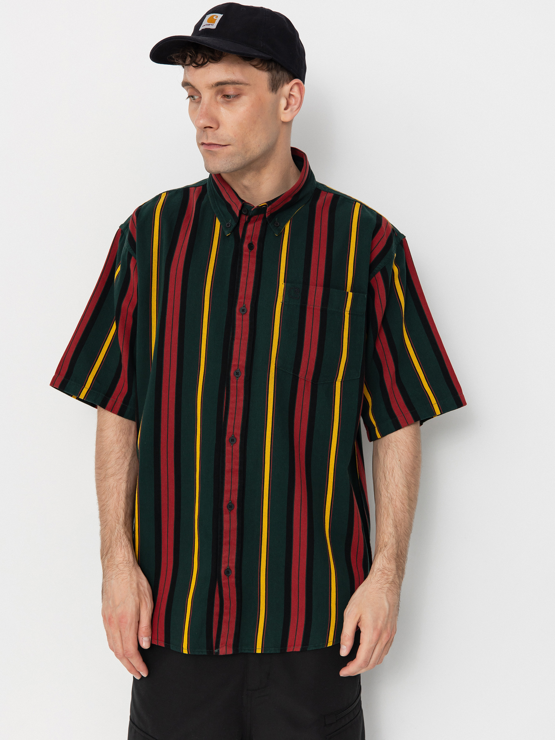 Košeľa Carhartt WIP Jarrell (jarrell stripe/conifer/black)