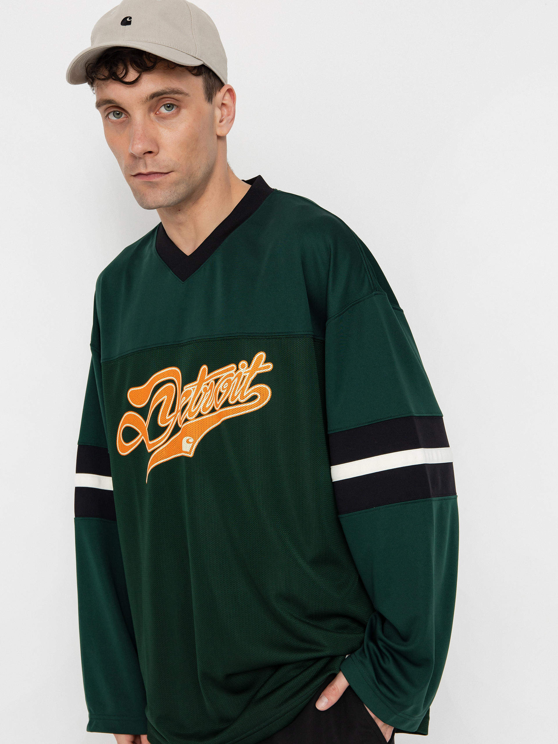 Triko Carhartt WIP Detroit Mesh (conifer/black/wax)