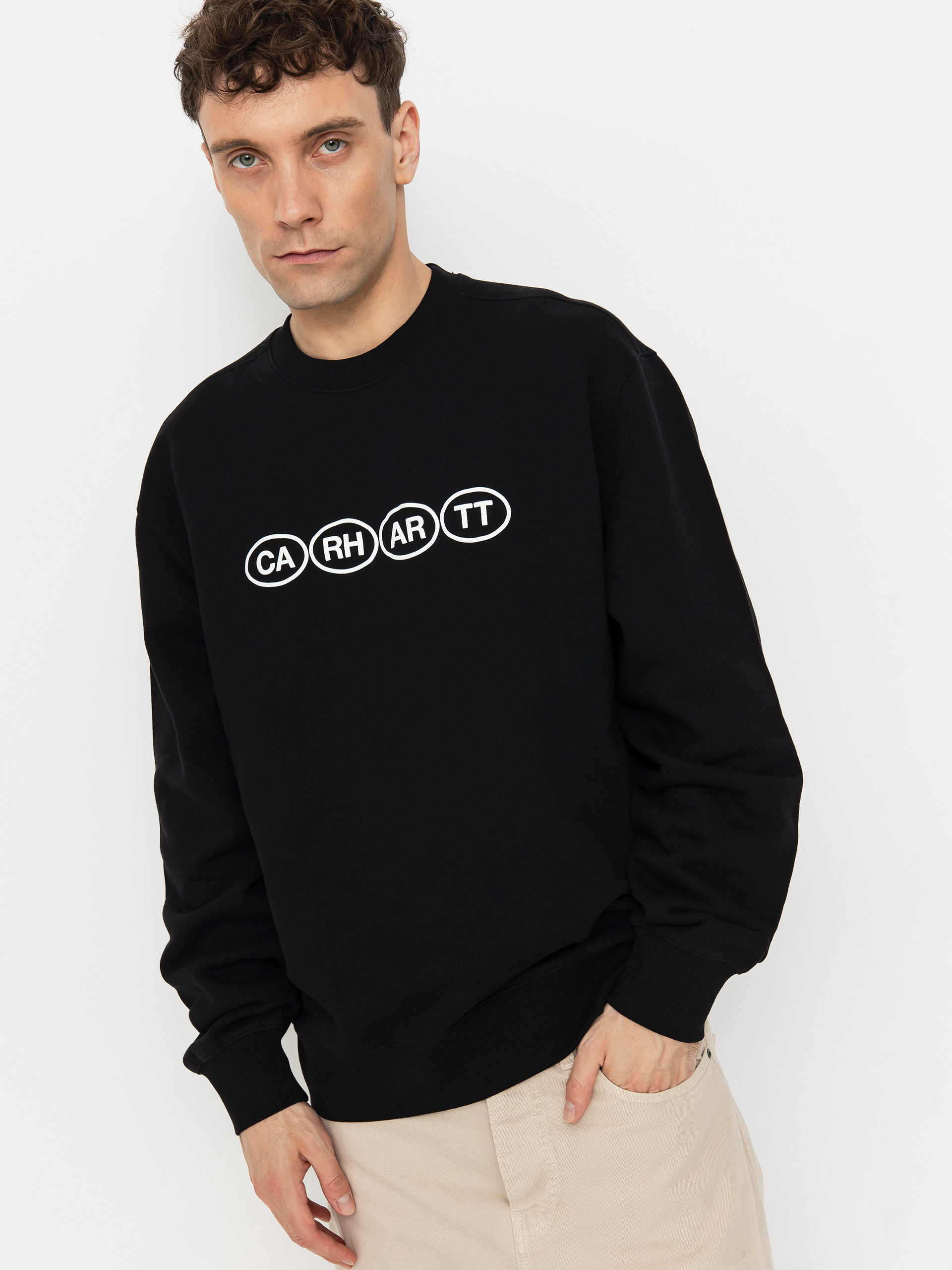 Mikina Carhartt WIP Bumper (black/white)